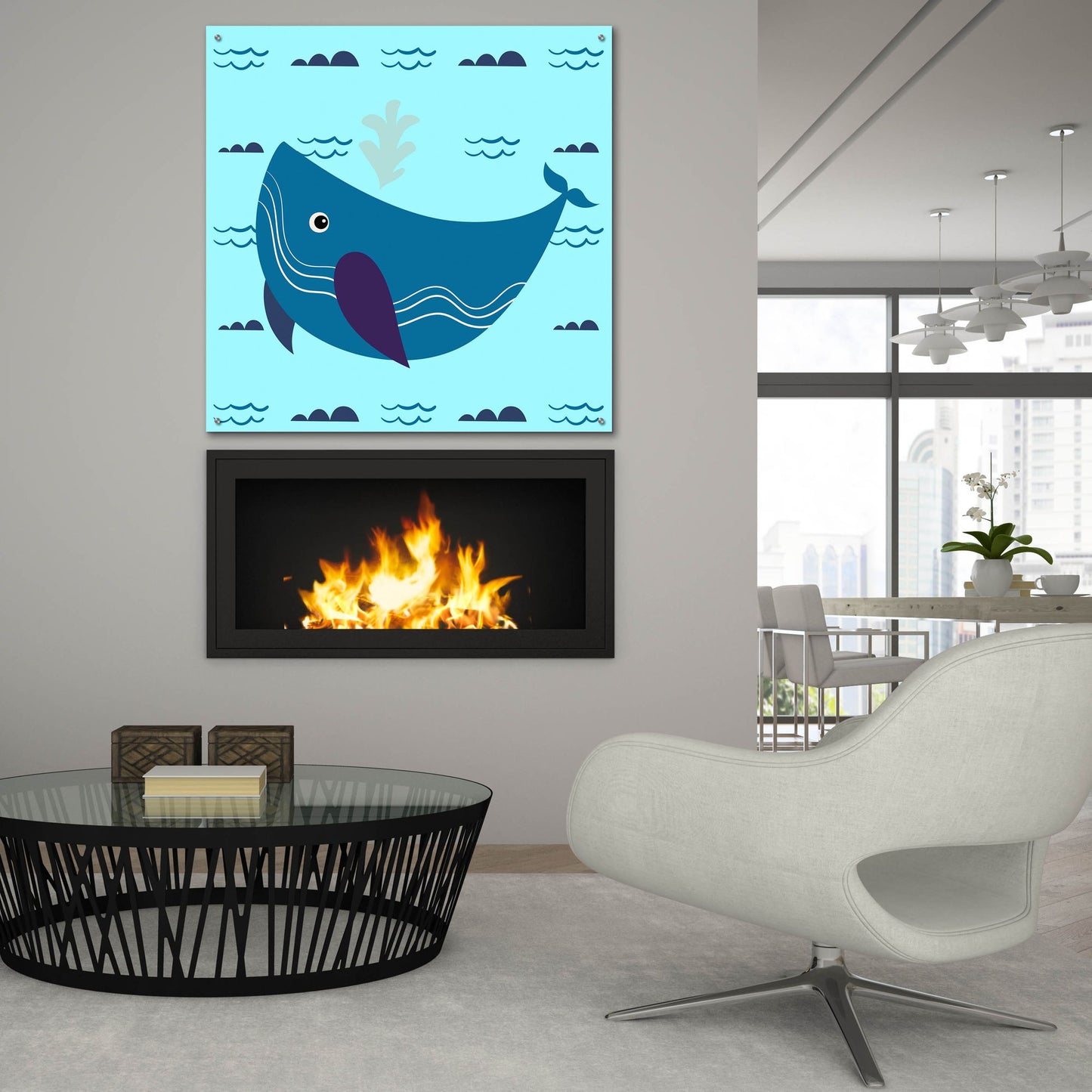 Epic Art 'Cute Whale 2' by Epic Portfolio, Acrylic Glass Wall Art,36x36