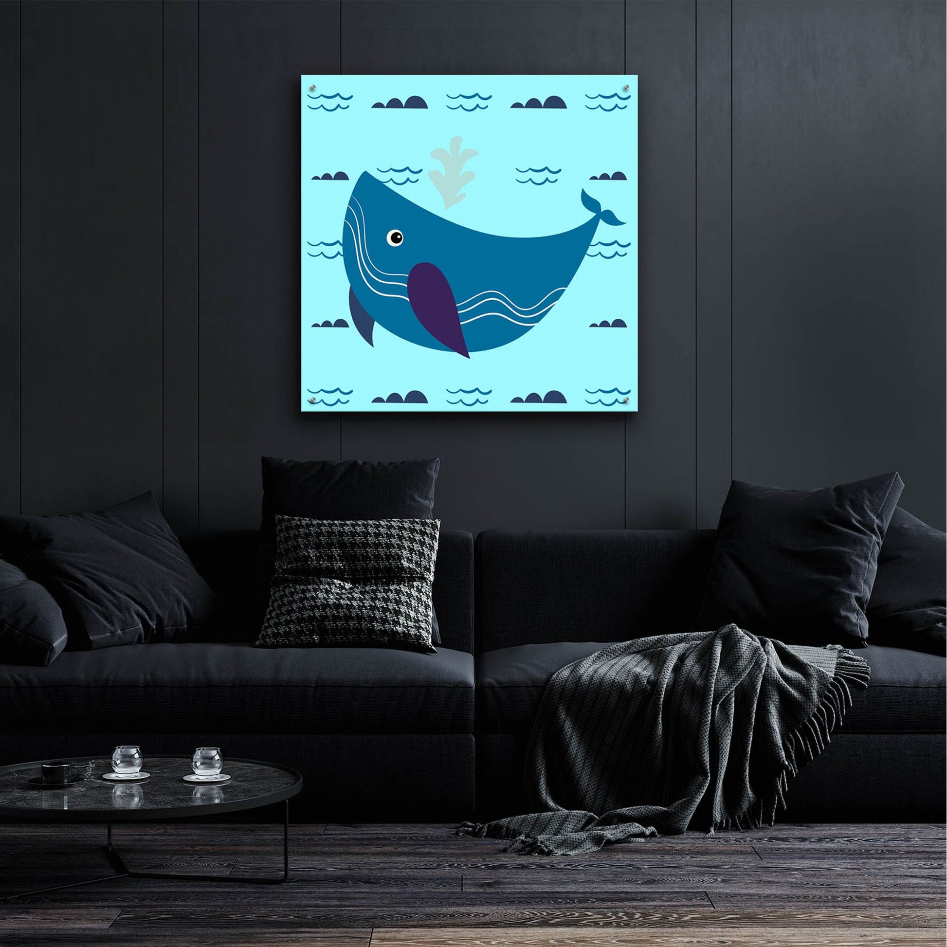 Epic Art 'Cute Whale 2' by Epic Portfolio, Acrylic Glass Wall Art,36x36