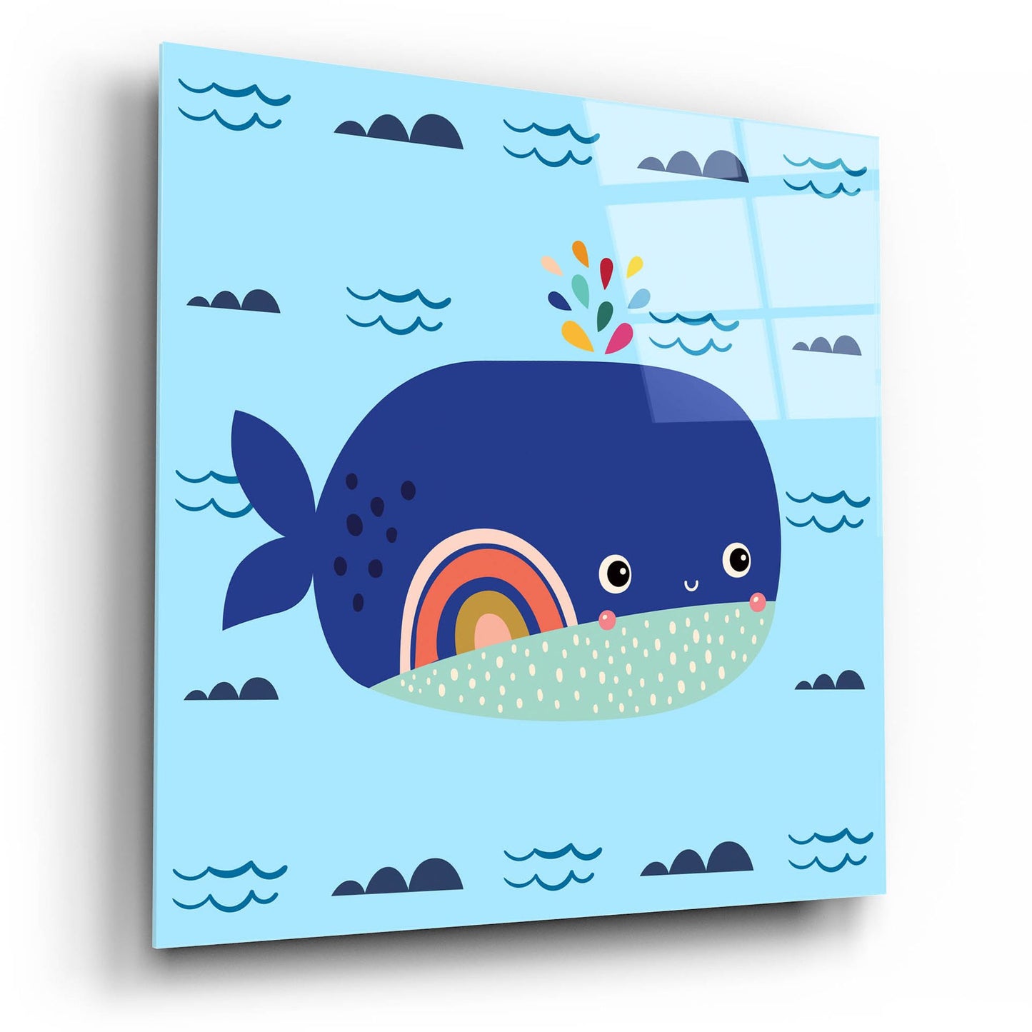 Epic Art 'Cute Whale' by Epic Portfolio, Acrylic Glass Wall Art,12x12