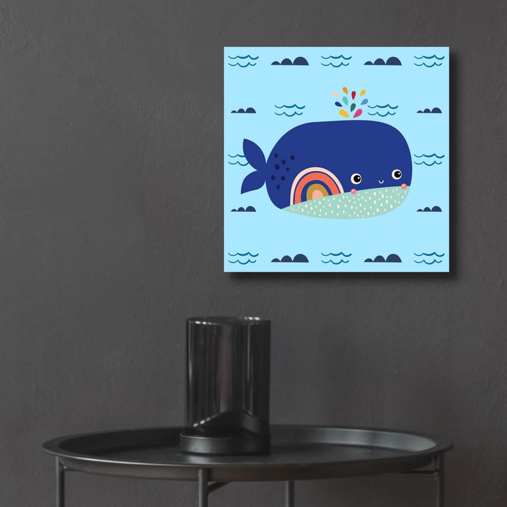 Epic Art 'Cute Whale' by Epic Portfolio, Acrylic Glass Wall Art,12x12