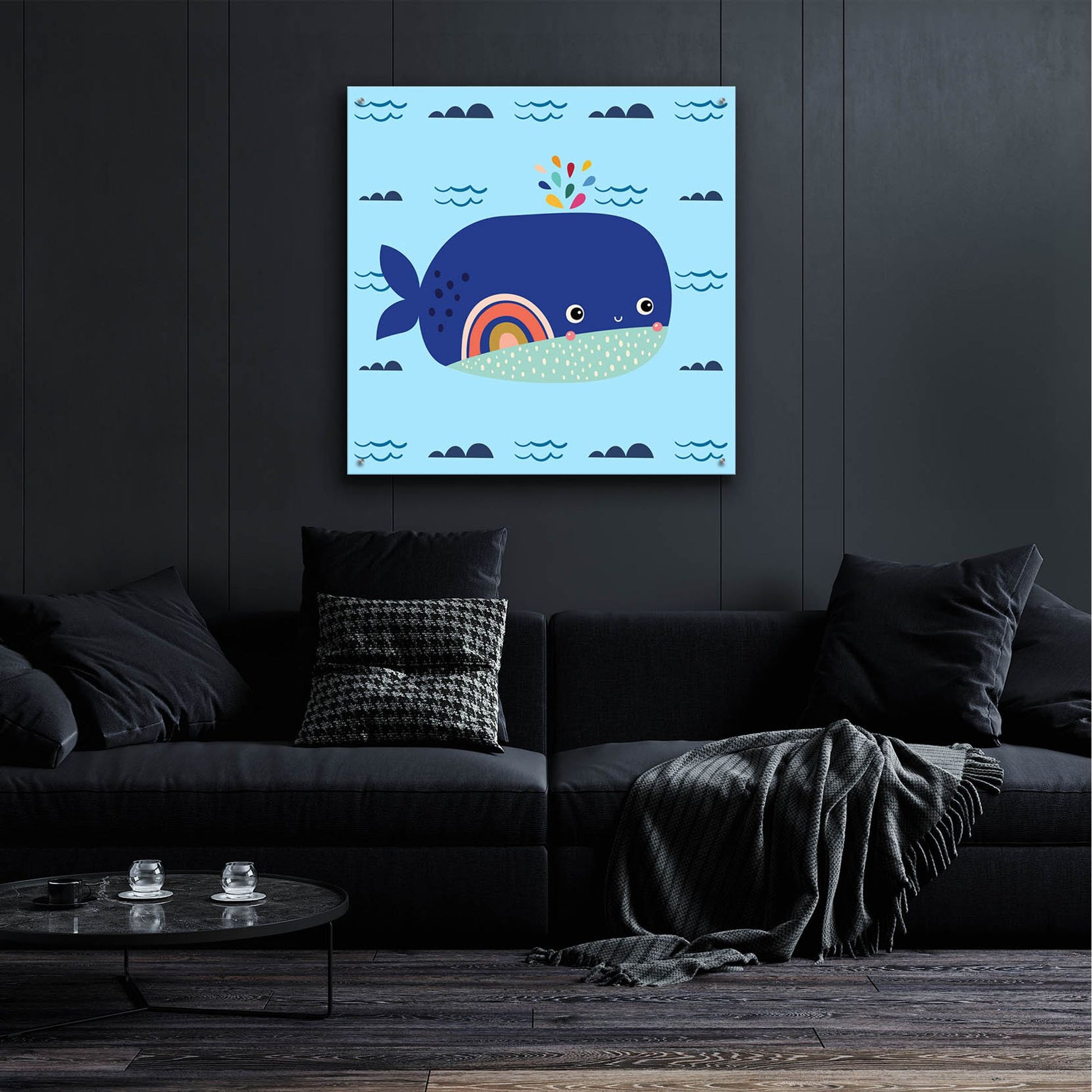 Epic Art 'Cute Whale' by Epic Portfolio, Acrylic Glass Wall Art,36x36