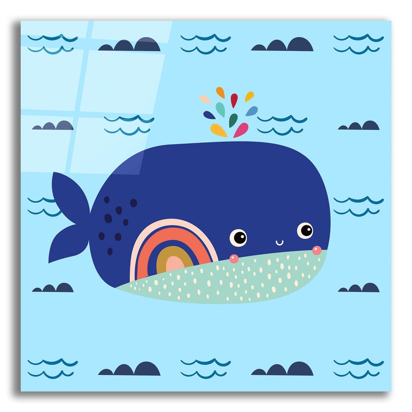 Epic Art 'Cute Whale' by Epic Portfolio, Acrylic Glass Wall Art