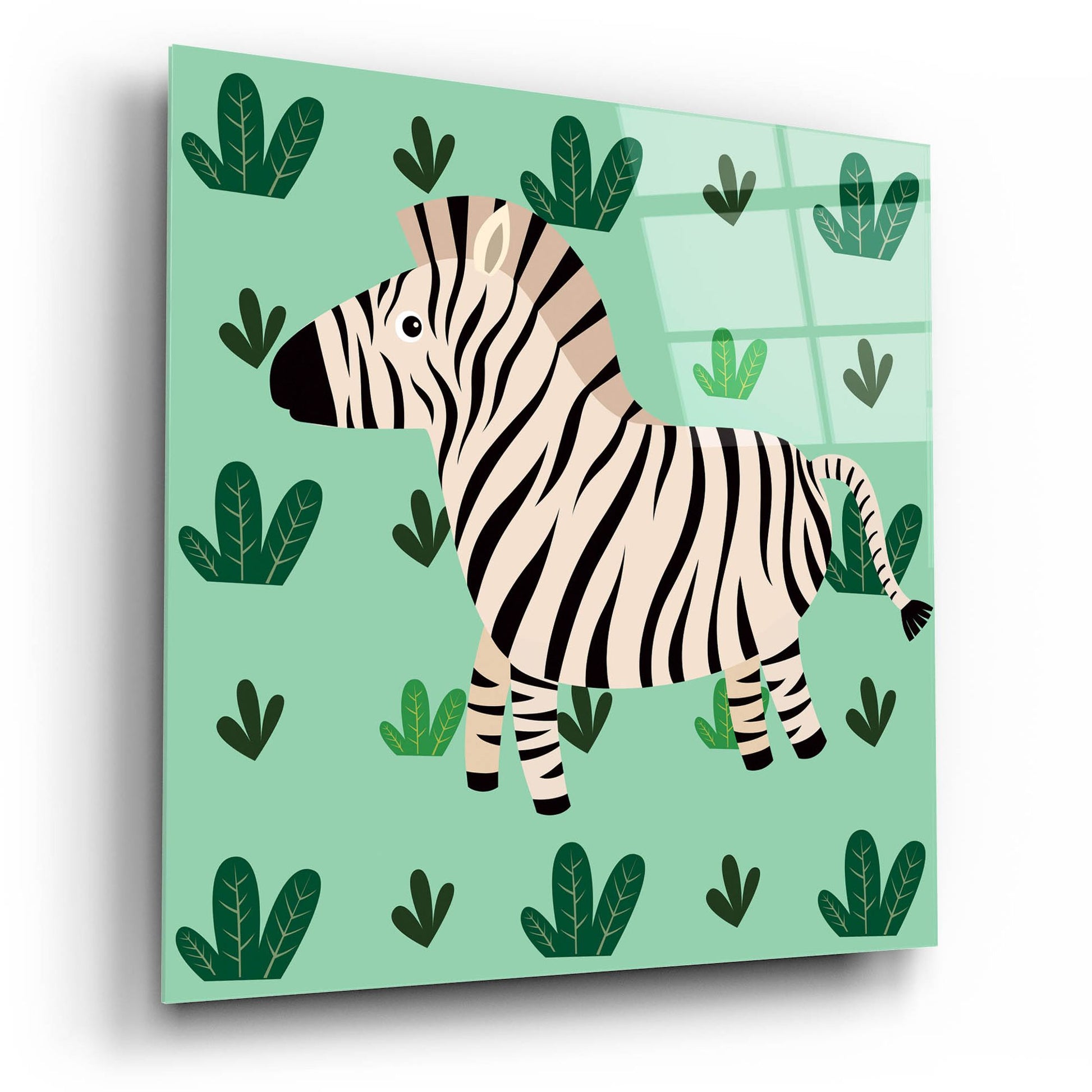 Epic Art 'Cute Zebra' by Epic Portfolio, Acrylic Glass Wall Art,12x12