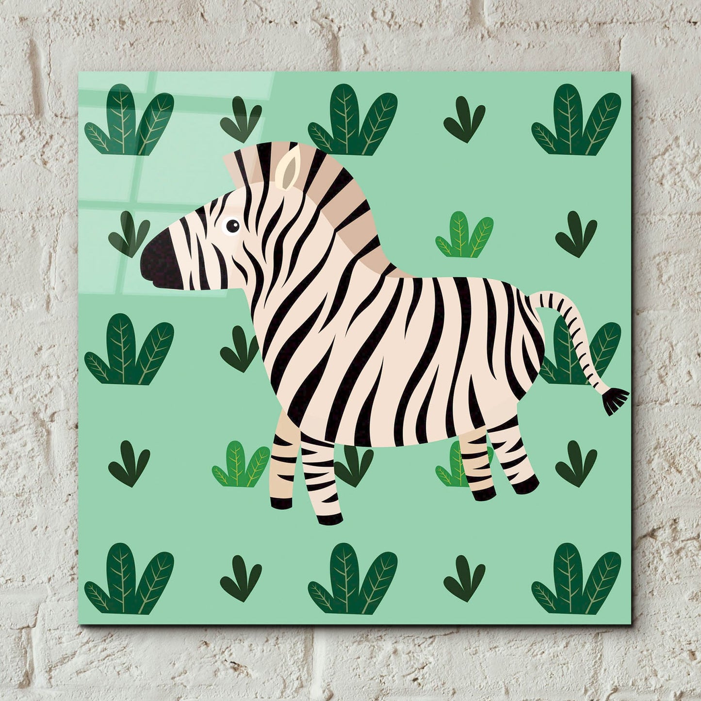 Epic Art 'Cute Zebra' by Epic Portfolio, Acrylic Glass Wall Art,12x12