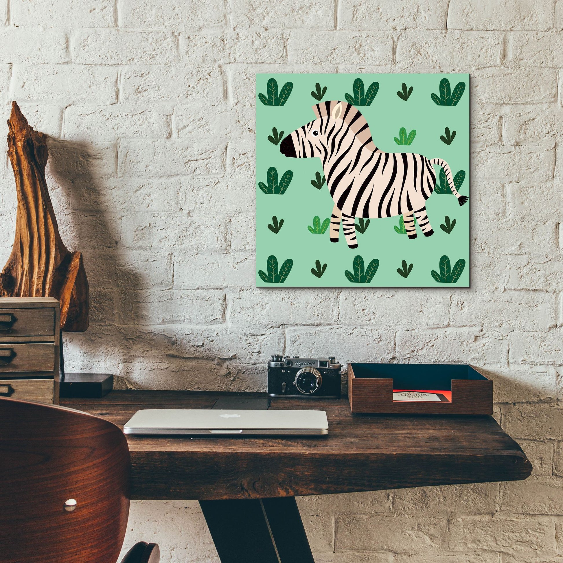 Epic Art 'Cute Zebra' by Epic Portfolio, Acrylic Glass Wall Art,12x12