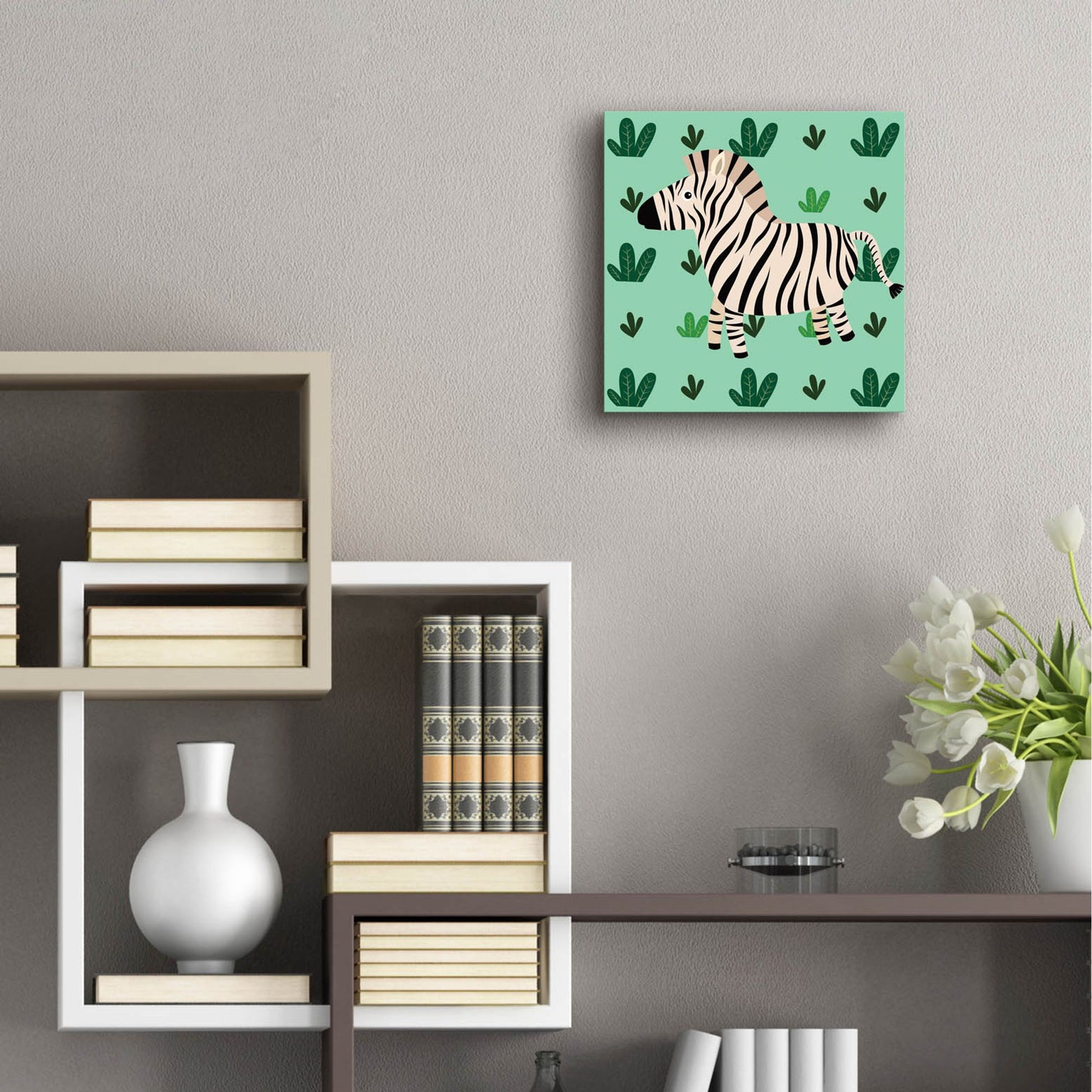 Epic Art 'Cute Zebra' by Epic Portfolio, Acrylic Glass Wall Art,12x12