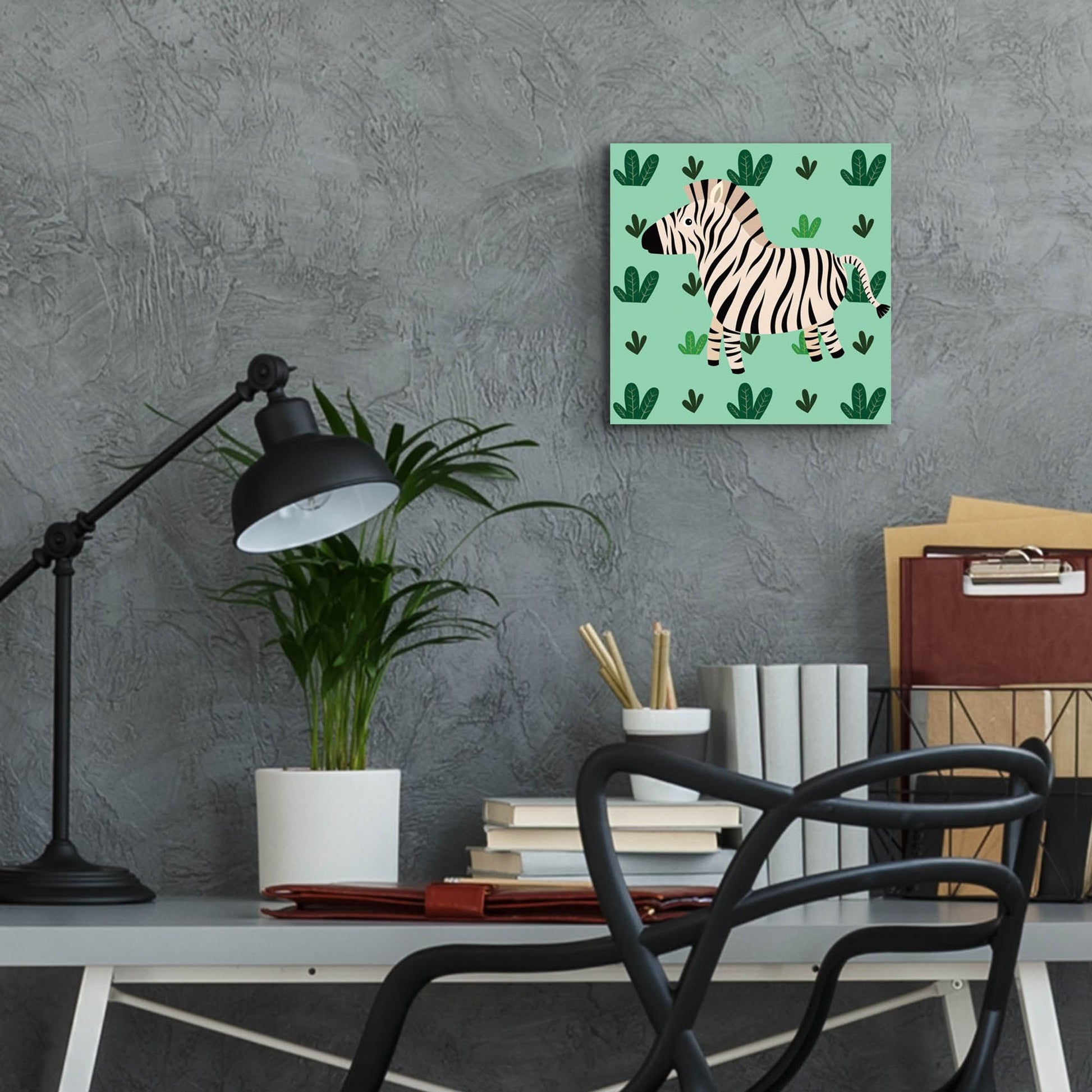 Epic Art 'Cute Zebra' by Epic Portfolio, Acrylic Glass Wall Art,12x12