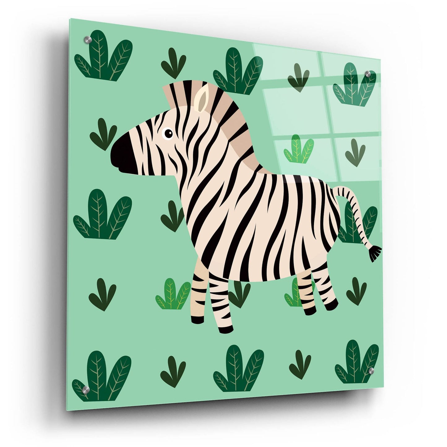 Epic Art 'Cute Zebra' by Epic Portfolio, Acrylic Glass Wall Art,24x24