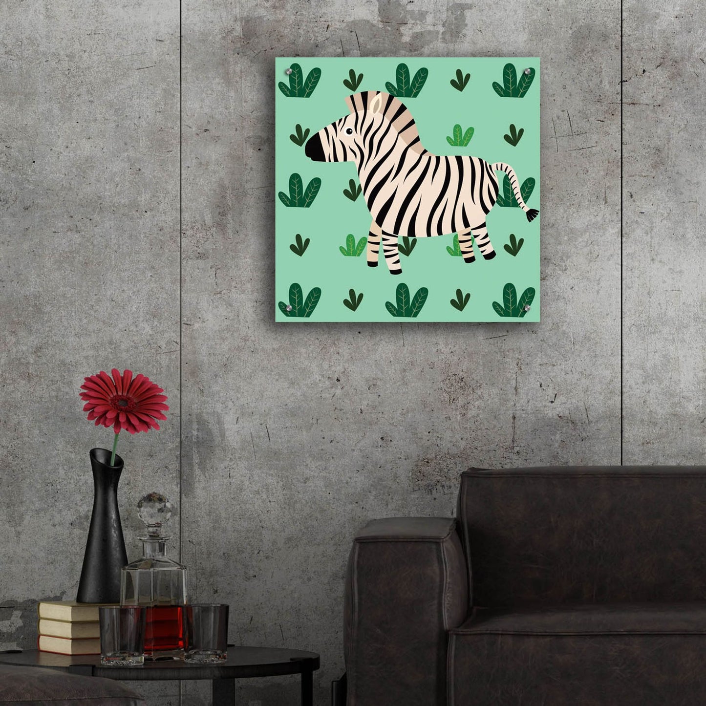 Epic Art 'Cute Zebra' by Epic Portfolio, Acrylic Glass Wall Art,24x24