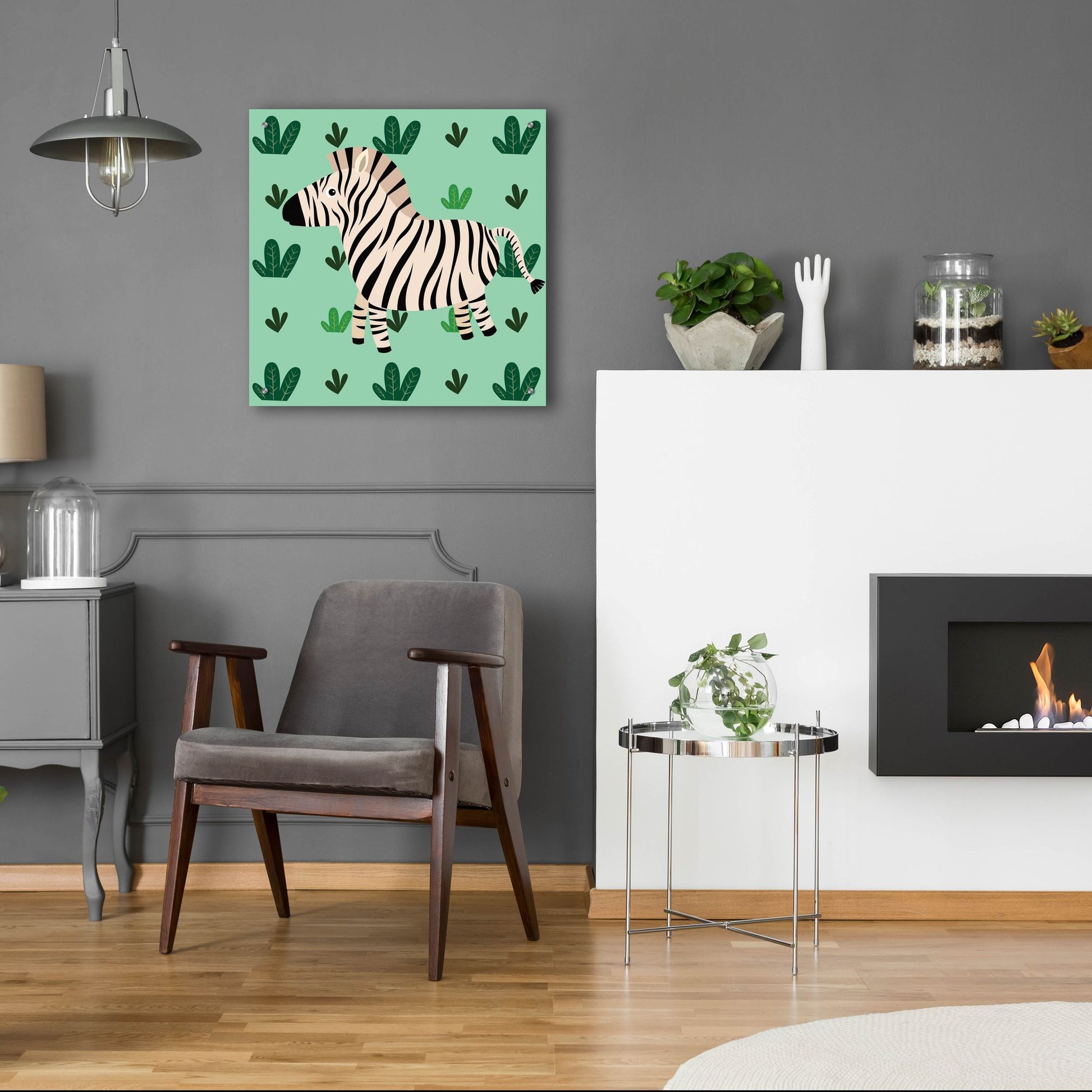 Epic Art 'Cute Zebra' by Epic Portfolio, Acrylic Glass Wall Art,24x24