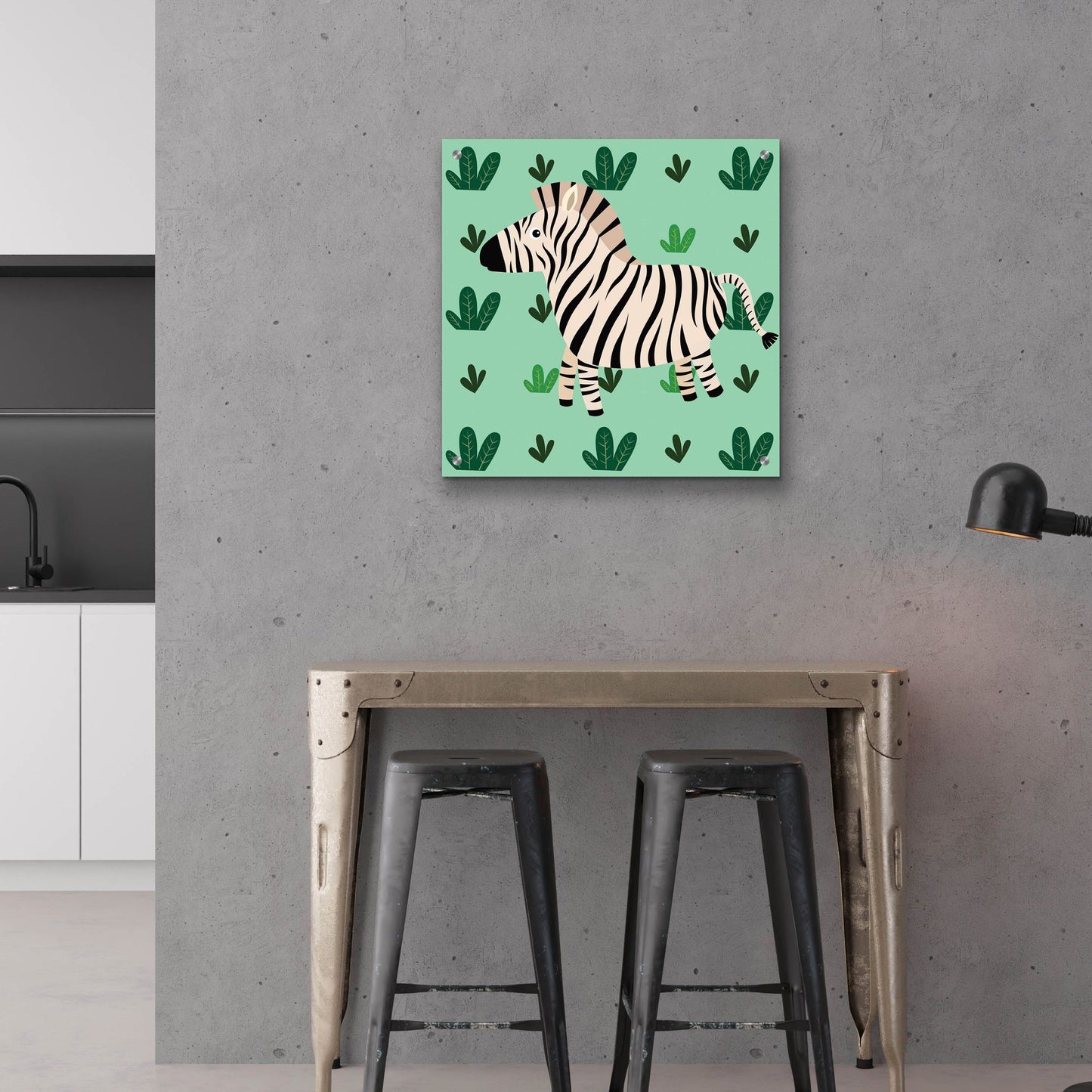 Epic Art 'Cute Zebra' by Epic Portfolio, Acrylic Glass Wall Art,24x24