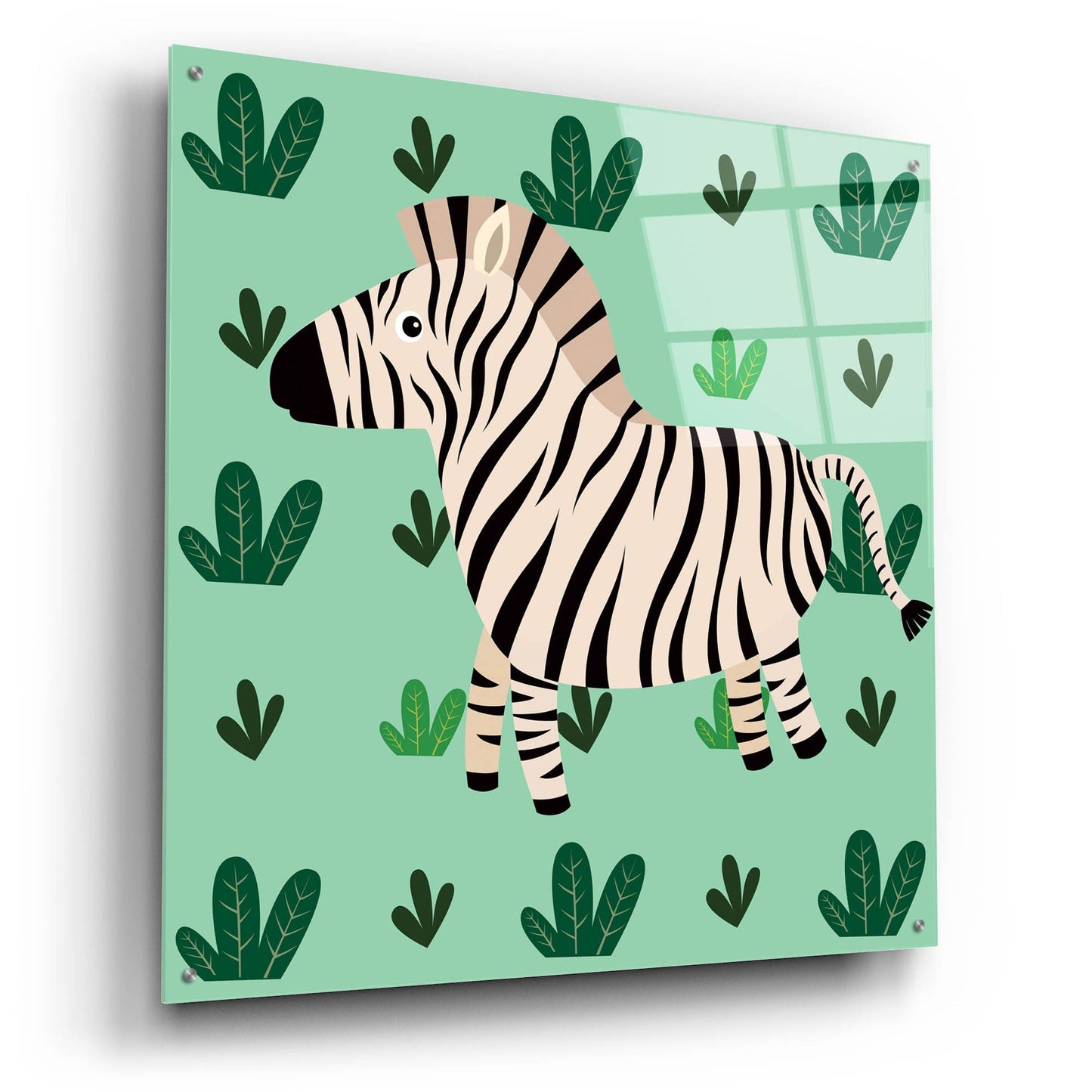 Epic Art 'Cute Zebra' by Epic Portfolio, Acrylic Glass Wall Art,36x36