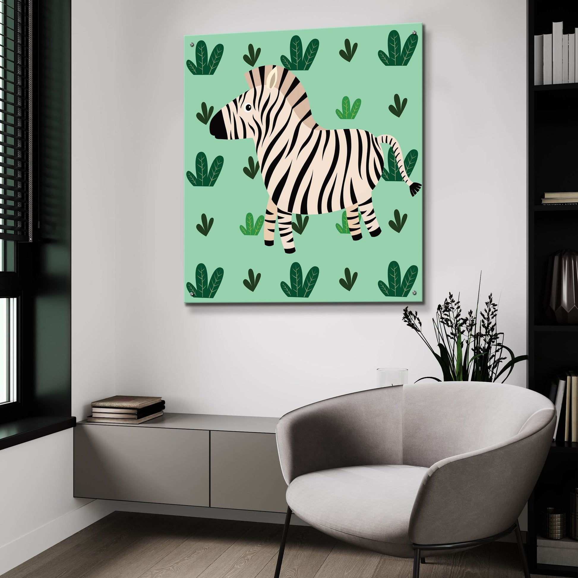 Epic Art 'Cute Zebra' by Epic Portfolio, Acrylic Glass Wall Art,36x36