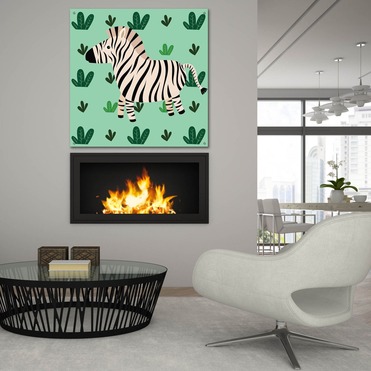 Epic Art 'Cute Zebra' by Epic Portfolio, Acrylic Glass Wall Art,36x36