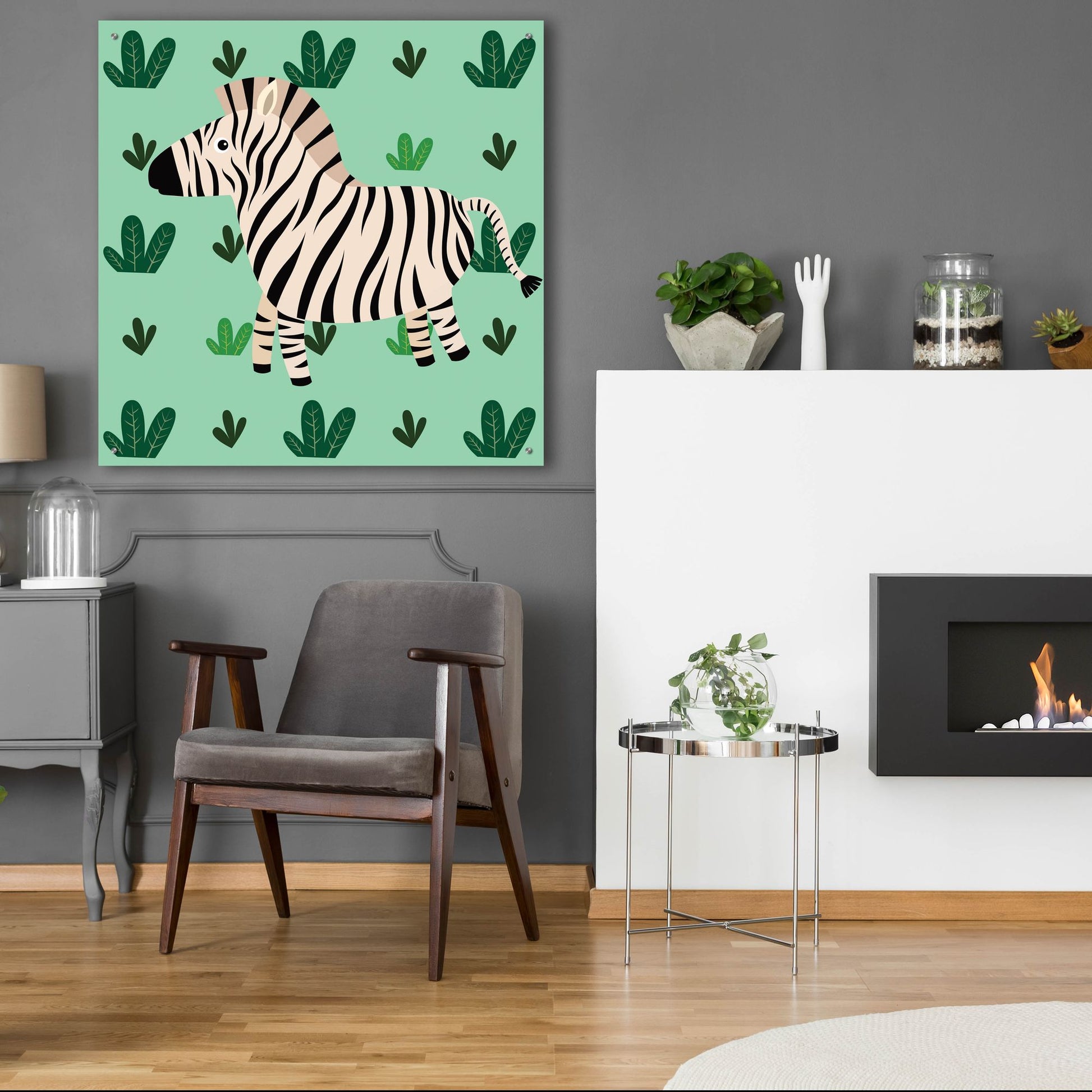 Epic Art 'Cute Zebra' by Epic Portfolio, Acrylic Glass Wall Art,36x36