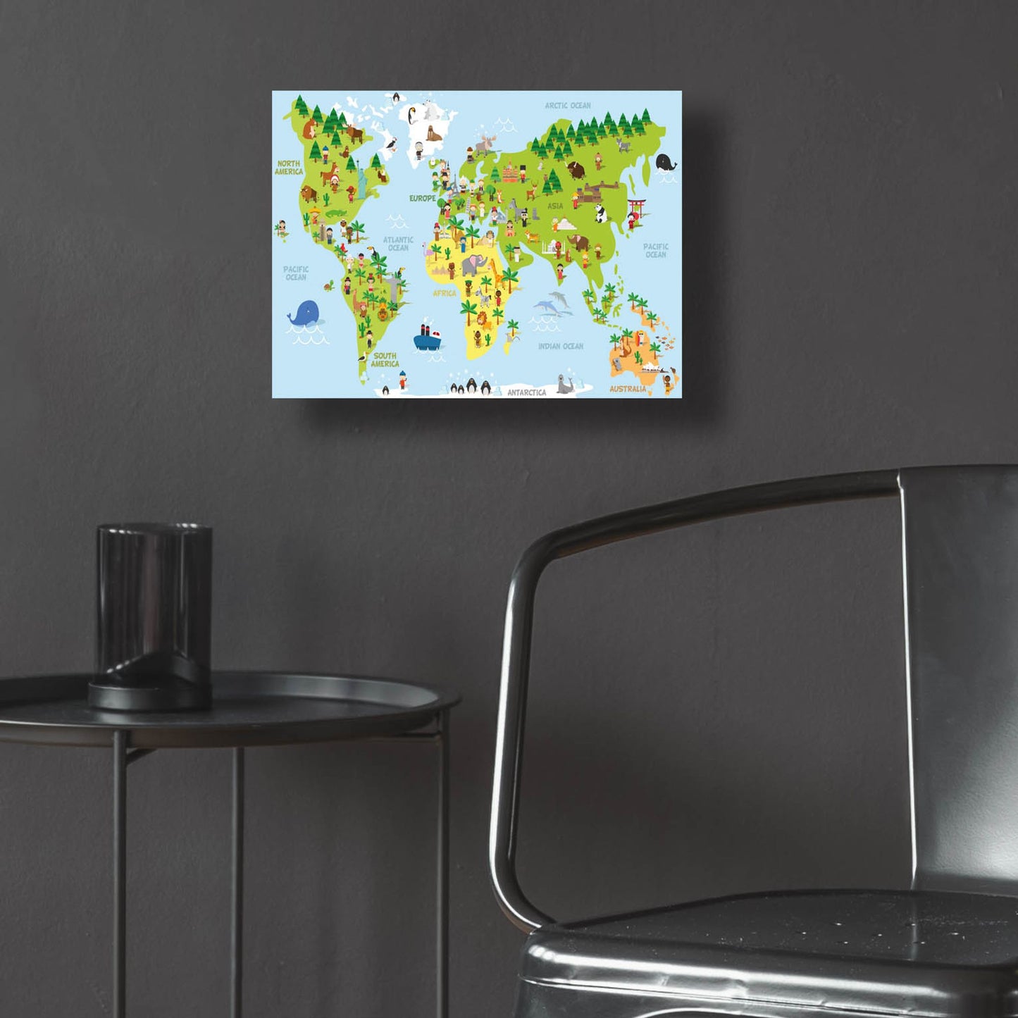 Epic Art 'Kids Map' by Epic Portfolio, Acrylic Glass Wall Art,16x12