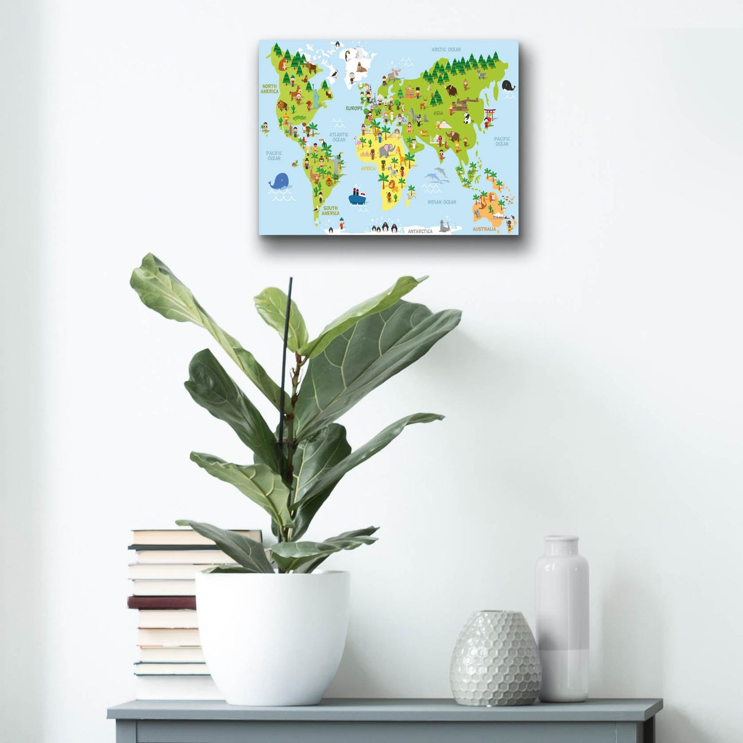 Epic Art 'Kids Map' by Epic Portfolio, Acrylic Glass Wall Art,16x12