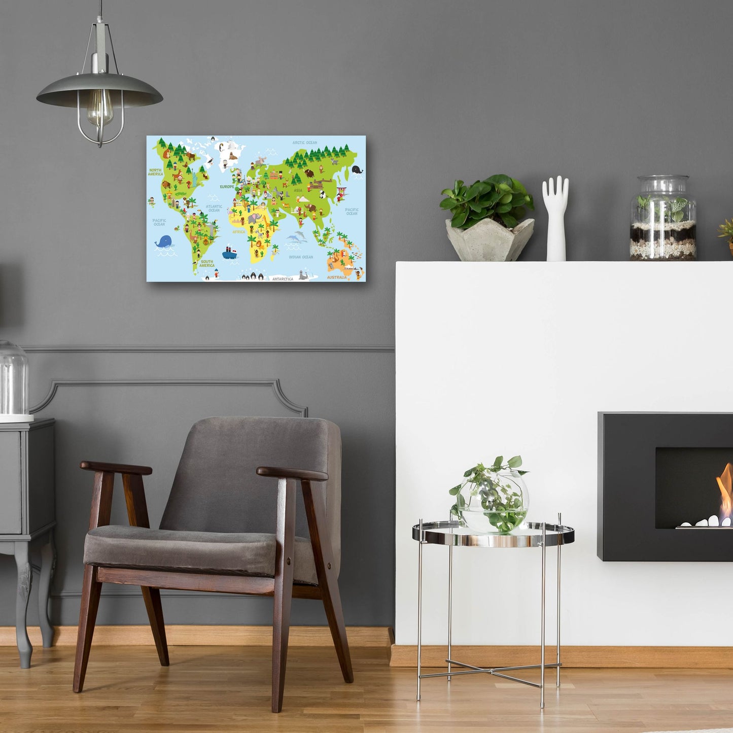 Epic Art 'Kids Map' by Epic Portfolio, Acrylic Glass Wall Art,24x16