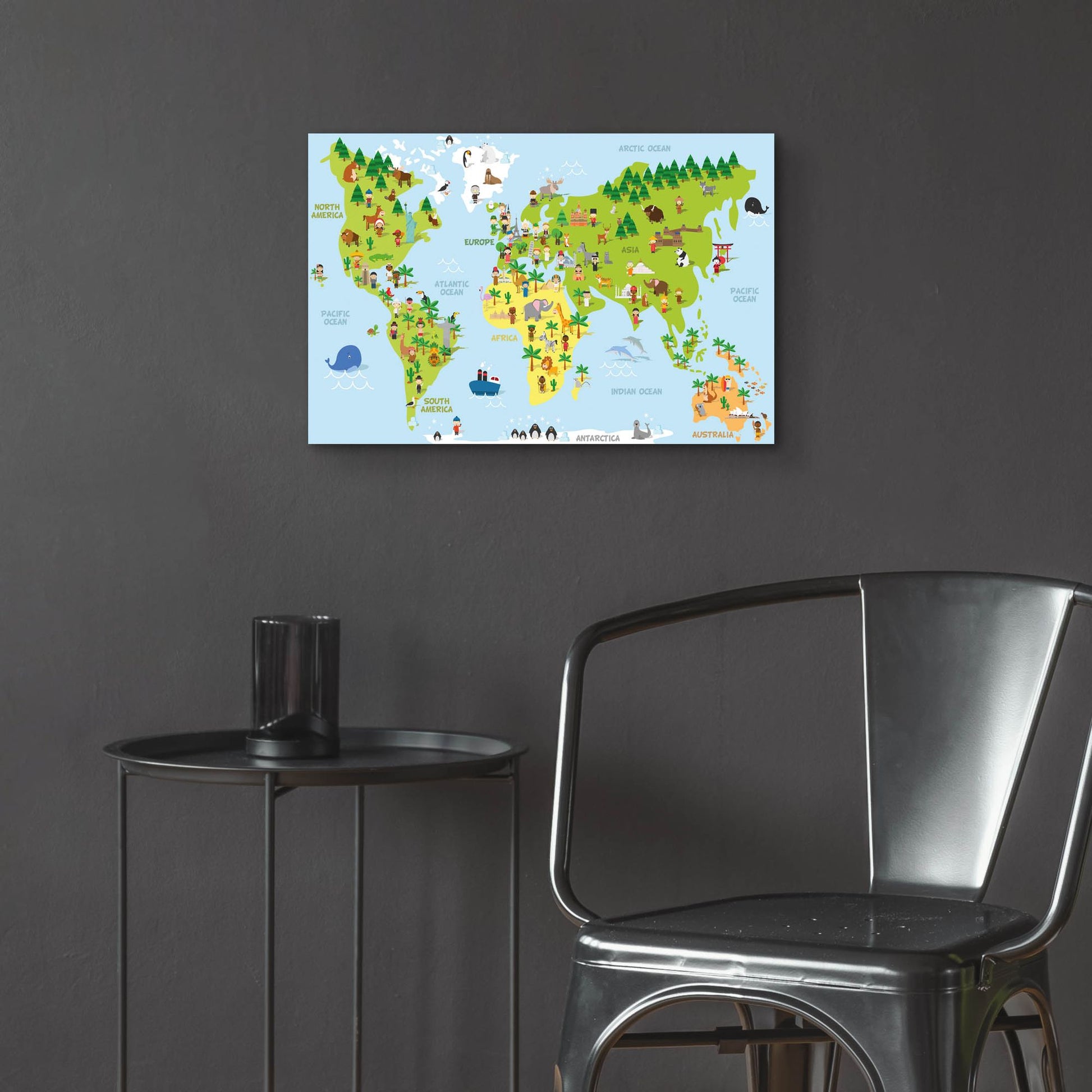 Epic Art 'Kids Map' by Epic Portfolio, Acrylic Glass Wall Art,24x16