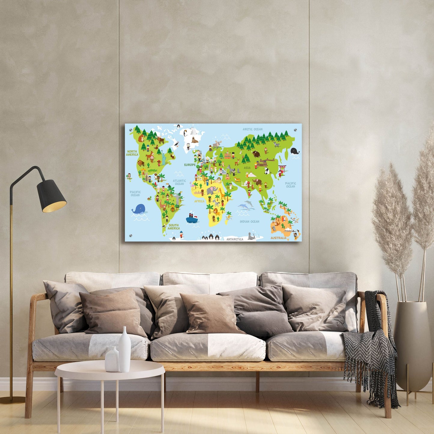 Epic Art 'Kids Map' by Epic Portfolio, Acrylic Glass Wall Art,36x24