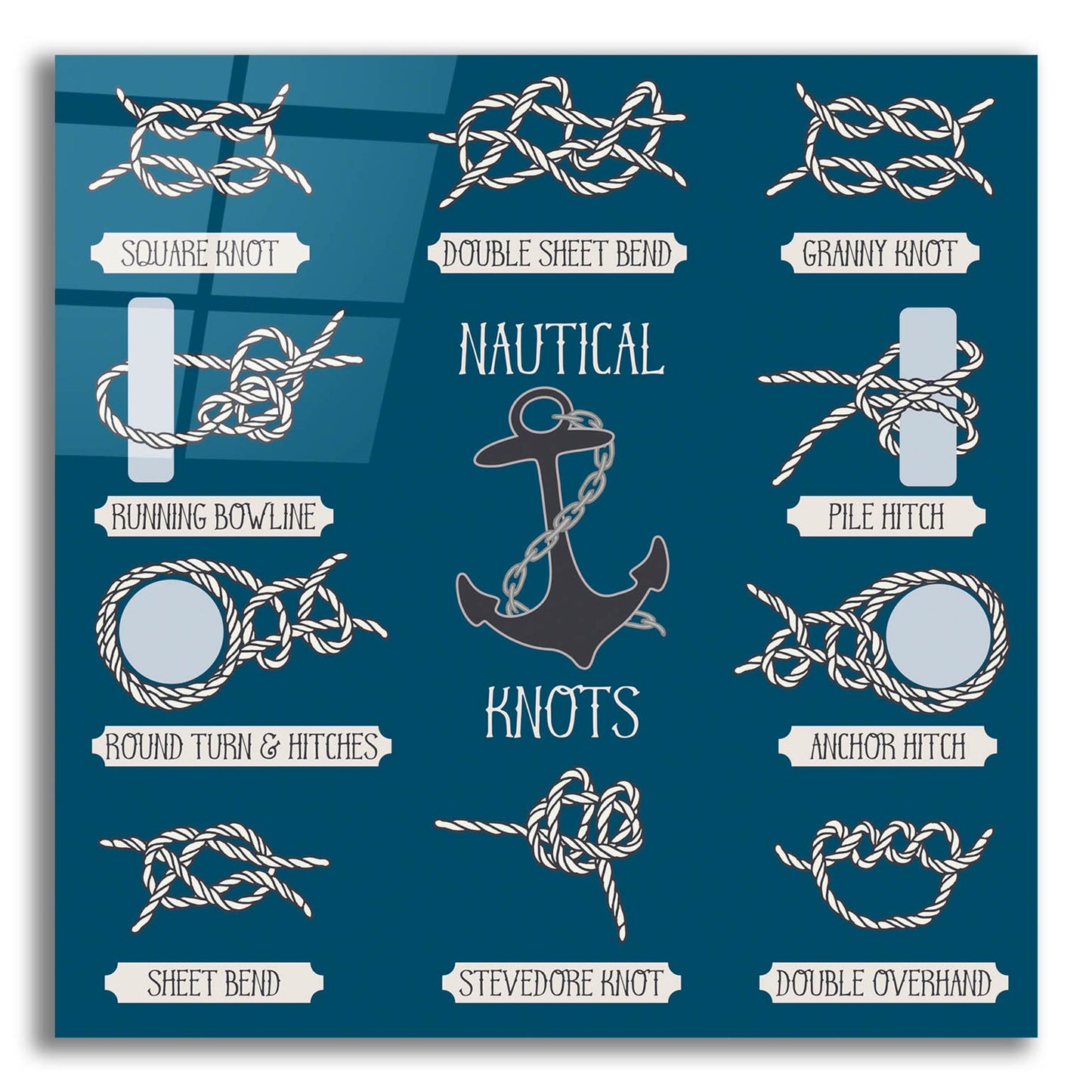 Epic Art 'Nautical Knots' by Epic Portfolio, Acrylic Glass Wall Art