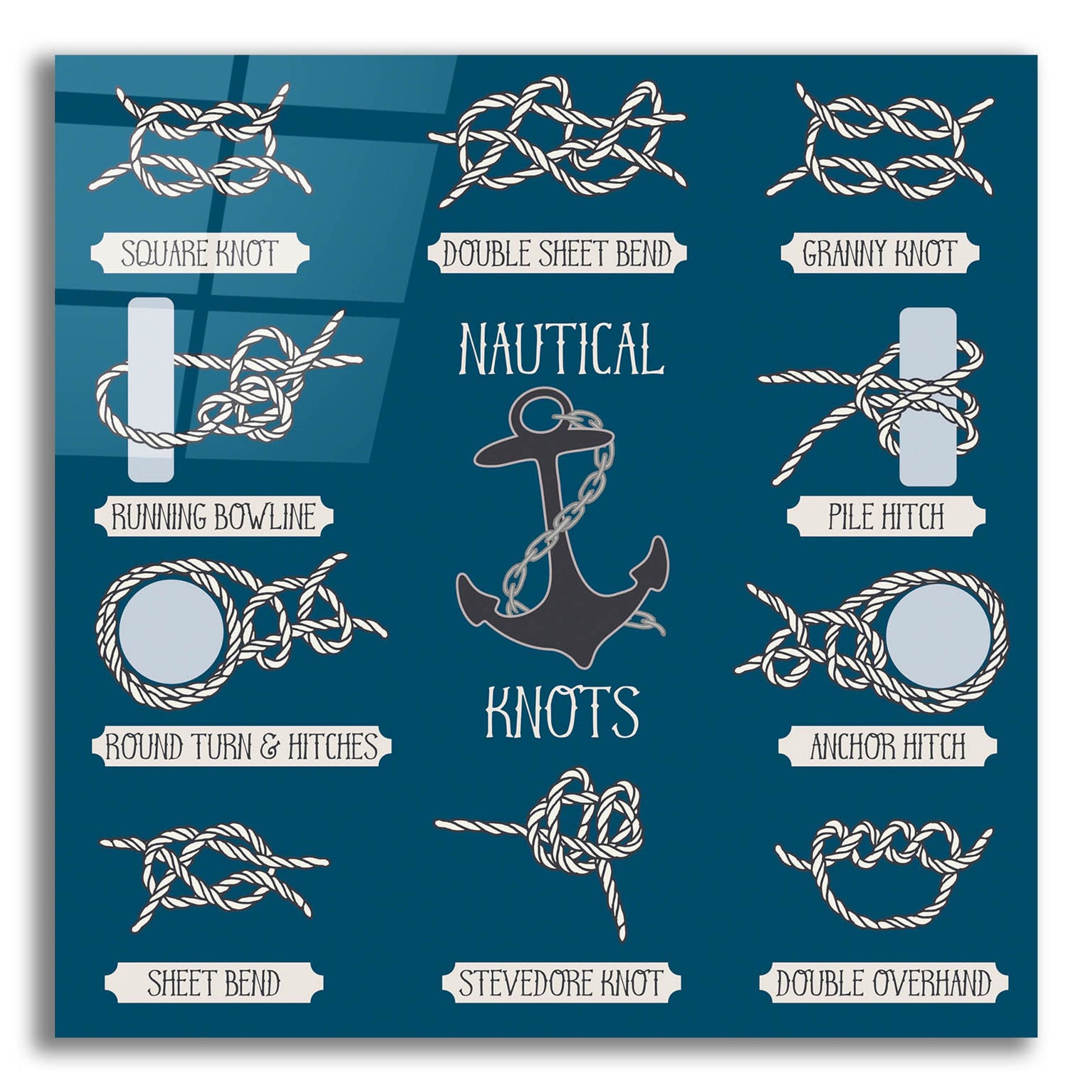 Epic Art 'Nautical Knots' by Epic Portfolio, Acrylic Glass Wall Art