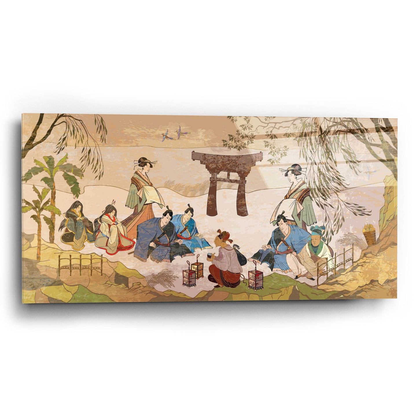 Epic Art 'Tea Ceremony Ancient Japan' by Epic Portfolio, Acrylic Glass Wall Art,24x12