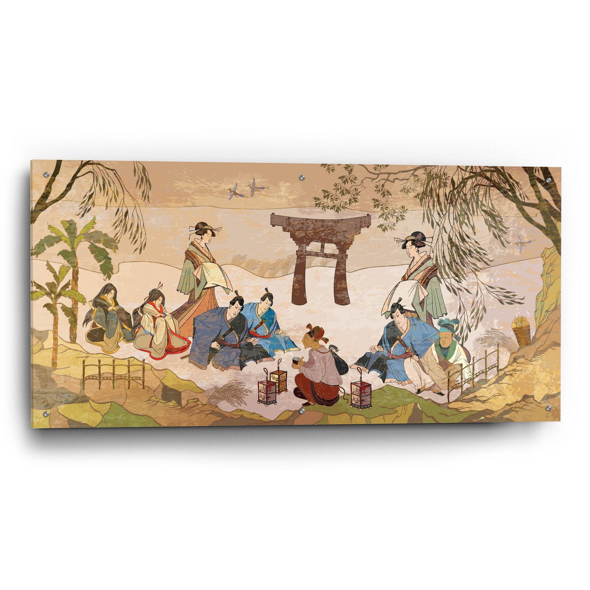Epic Art 'Tea Ceremony Ancient Japan' by Epic Portfolio, Acrylic Glass Wall Art,48x24