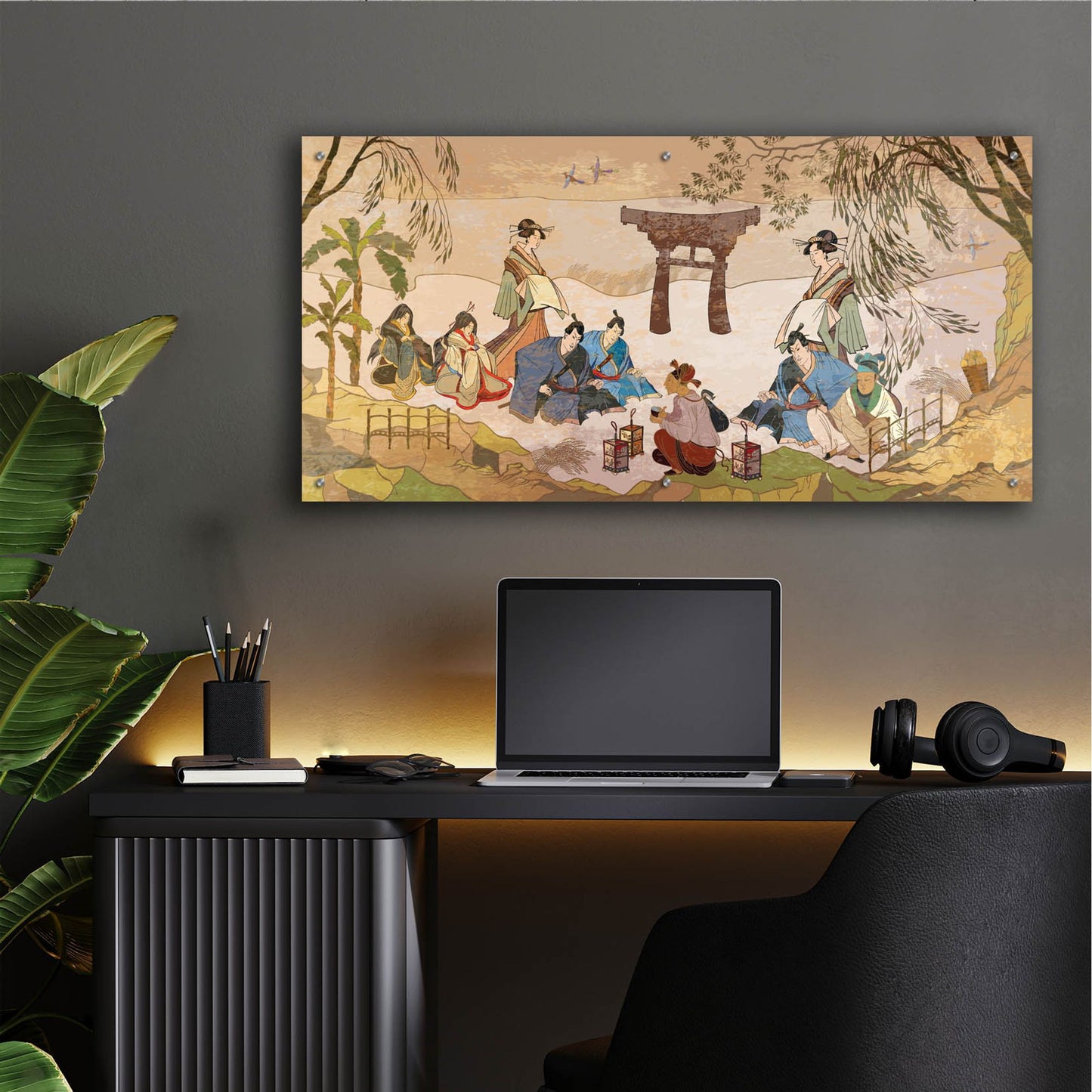 Epic Art 'Tea Ceremony Ancient Japan' by Epic Portfolio, Acrylic Glass Wall Art,48x24