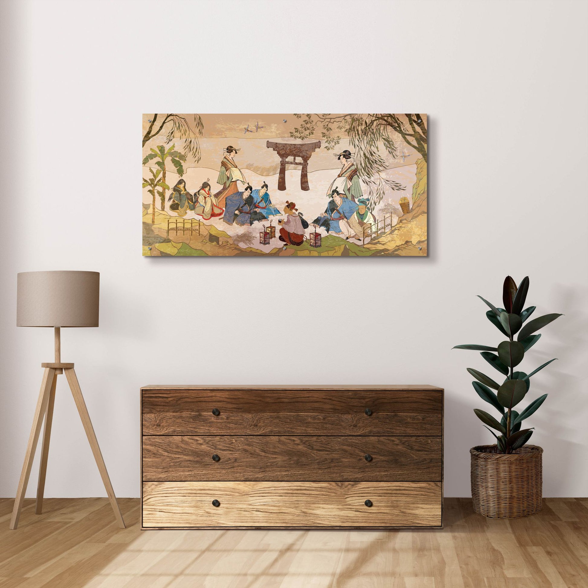 Epic Art 'Tea Ceremony Ancient Japan' by Epic Portfolio, Acrylic Glass Wall Art,48x24