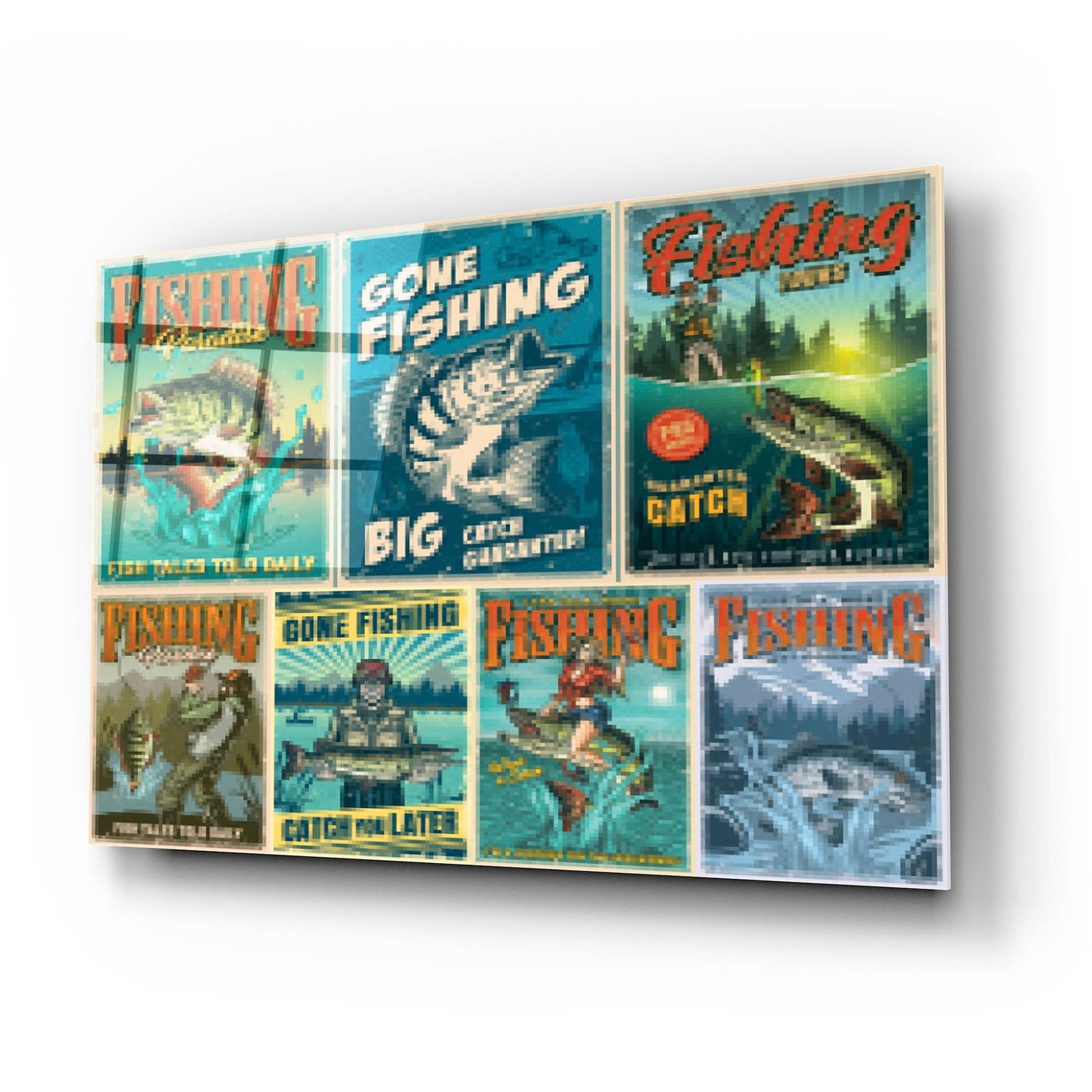 Epic Art 'Vintage Fish Adds' by Epic Portfolio, Acrylic Glass Wall Art,24x16