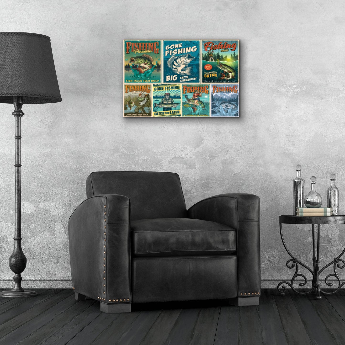 Epic Art 'Vintage Fish Adds' by Epic Portfolio, Acrylic Glass Wall Art,24x16