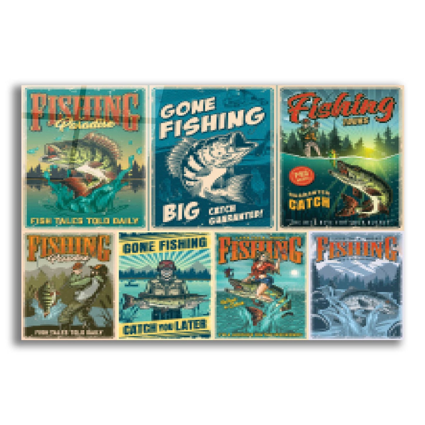 Epic Art 'Vintage Fish Adds' by Epic Portfolio, Acrylic Glass Wall Art,24x16