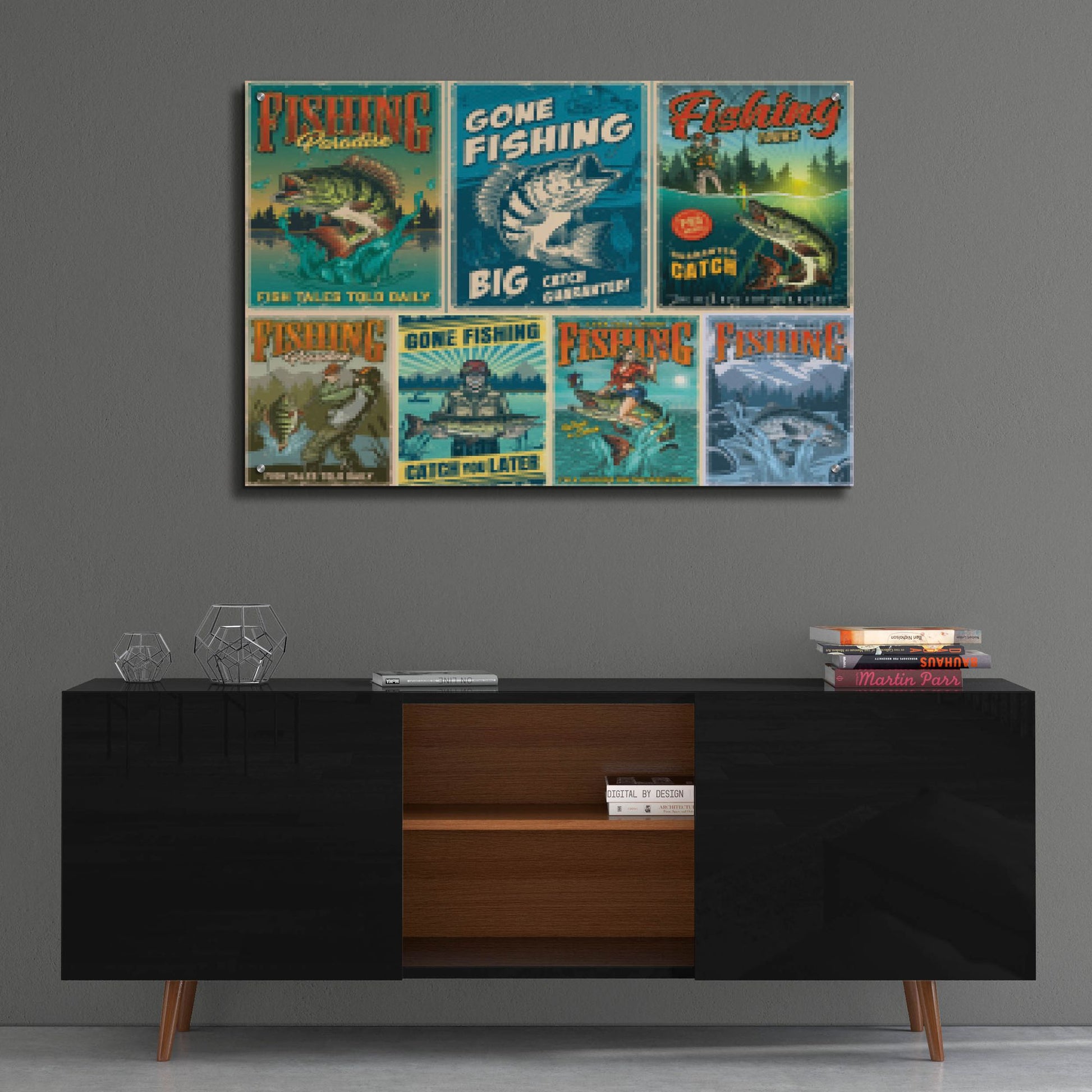 Epic Art 'Vintage Fish Adds' by Epic Portfolio, Acrylic Glass Wall Art,36x24