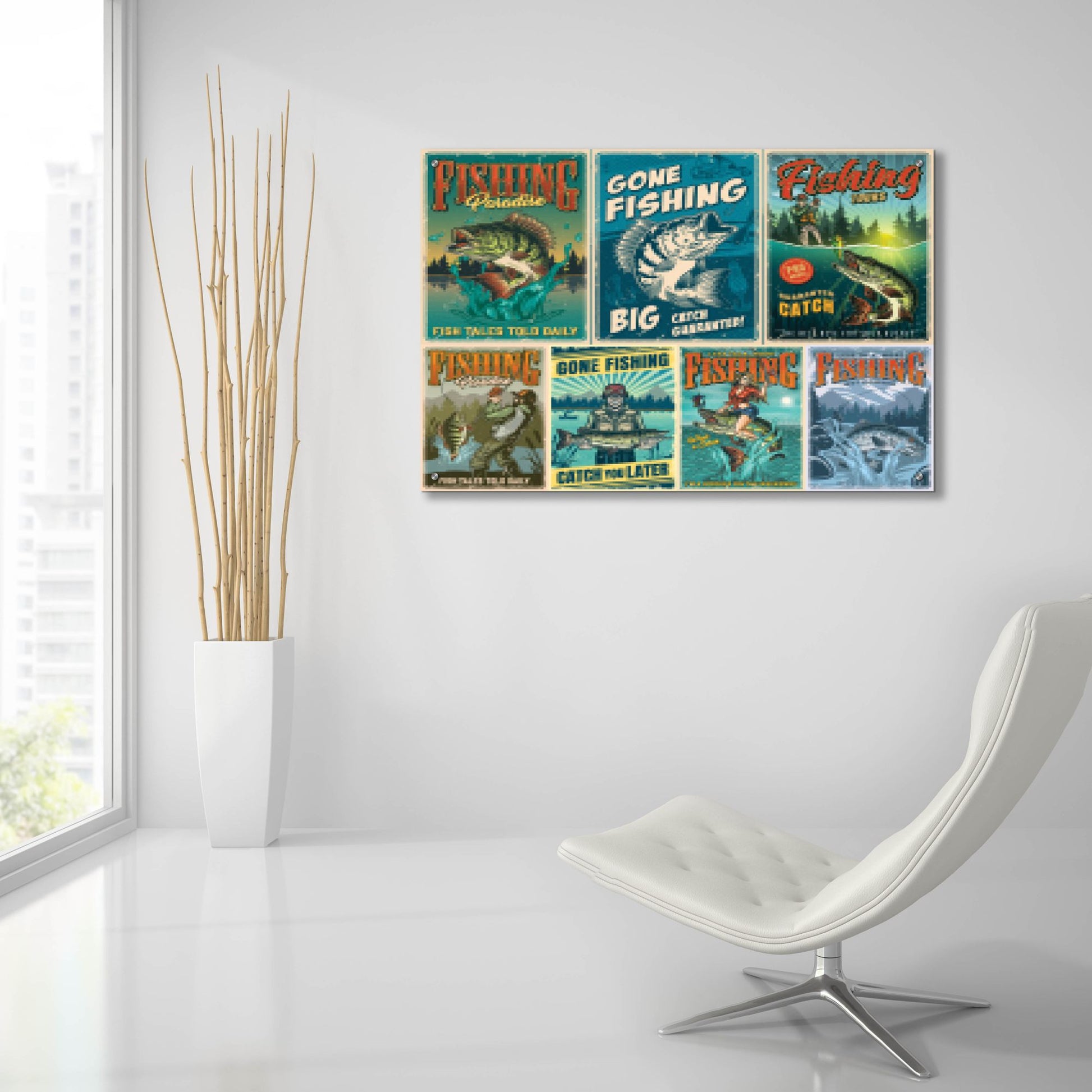 Epic Art 'Vintage Fish Adds' by Epic Portfolio, Acrylic Glass Wall Art,36x24