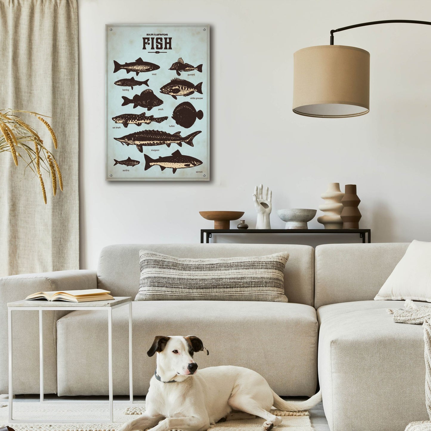 Epic Art 'Vintage Fish Poster' by Epic Portfolio, Acrylic Glass Wall Art,24x36