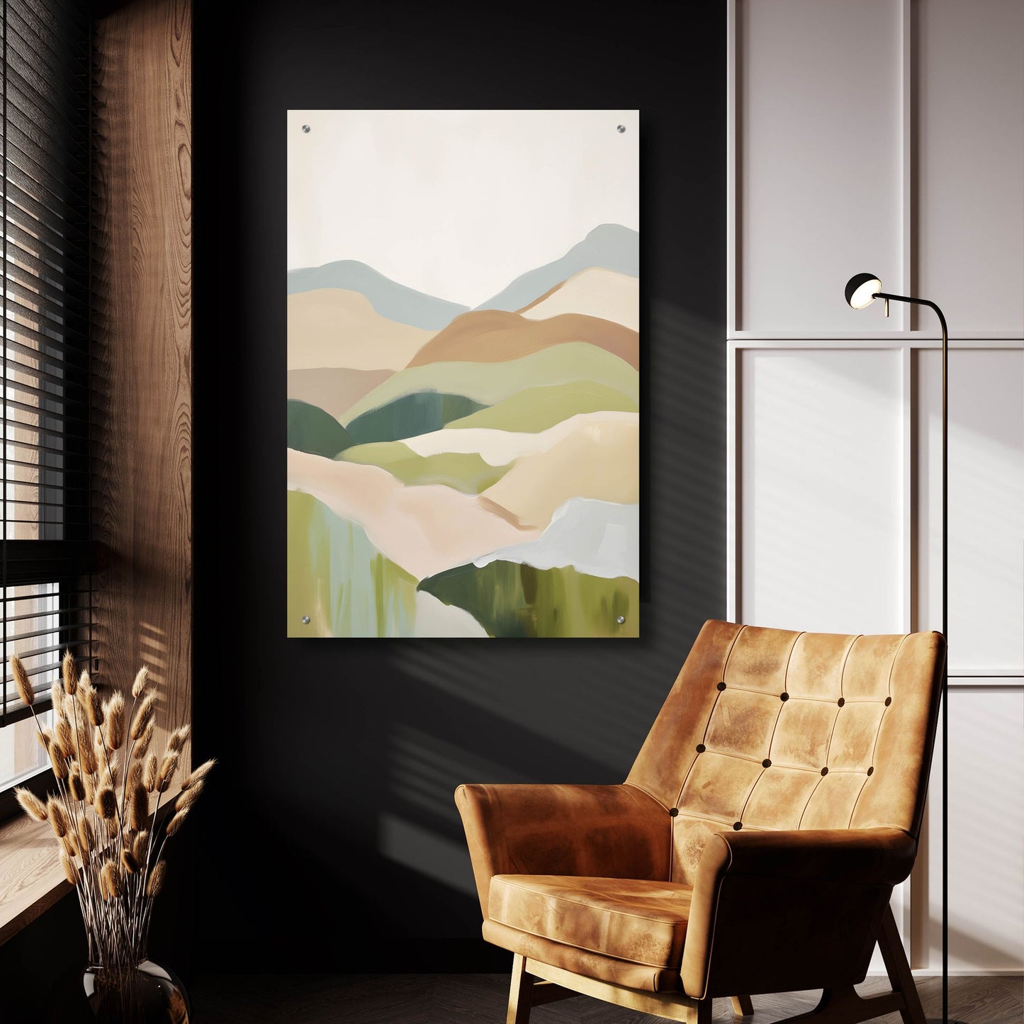 Epic Art 'Abstract Mountain 2' by Petals Prints Design, Acrylic Glass Wall Art,24x36