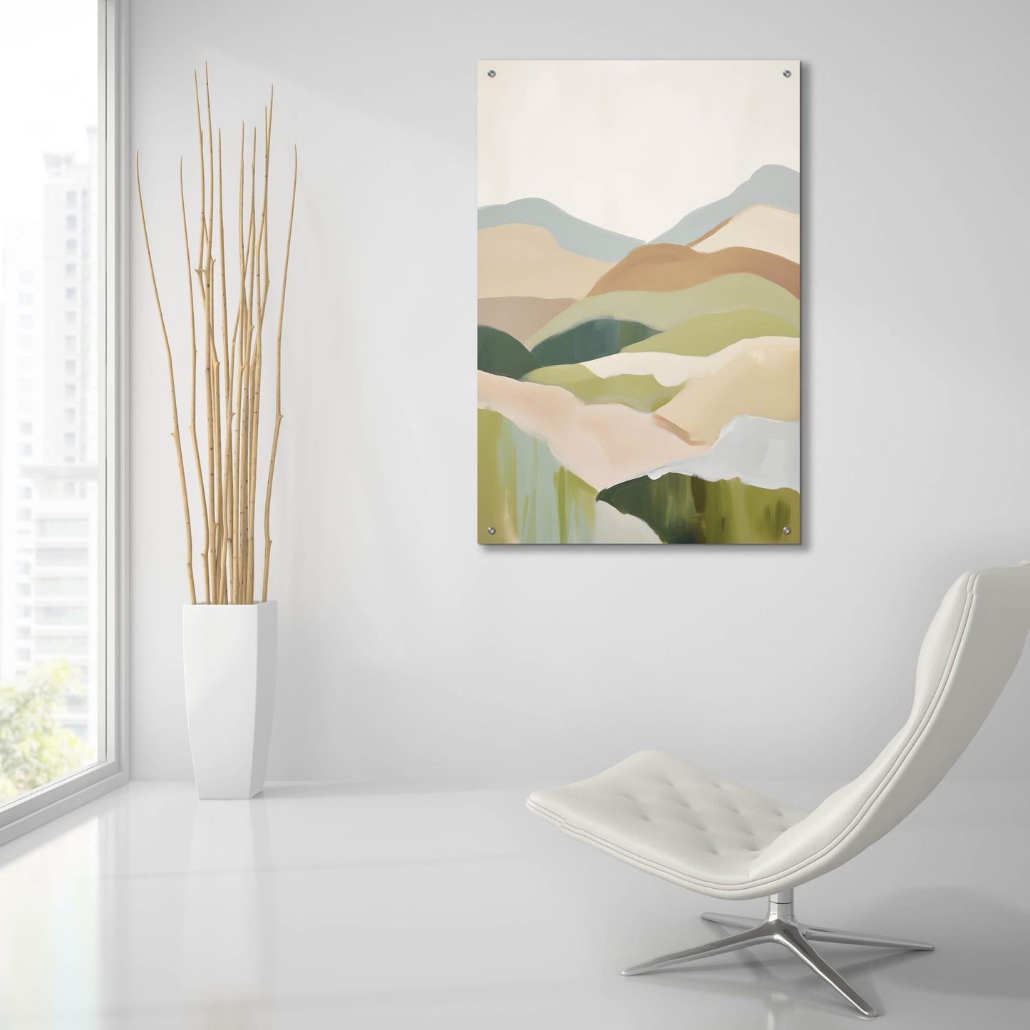 Epic Art 'Abstract Mountain 2' by Petals Prints Design, Acrylic Glass Wall Art,24x36