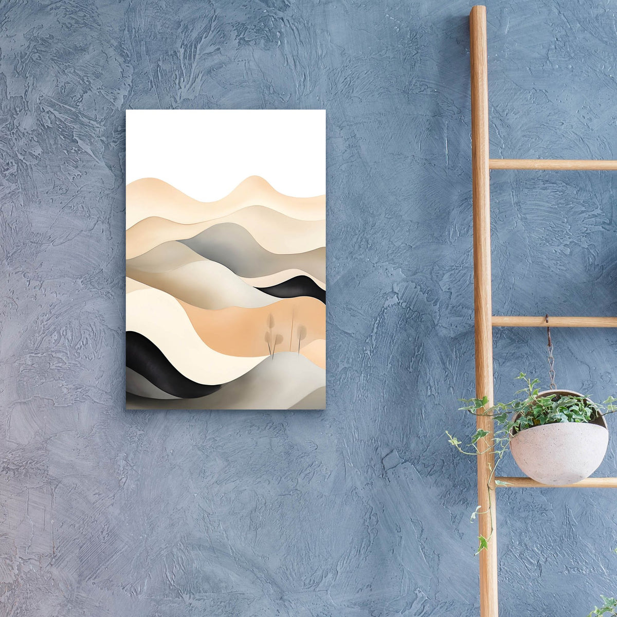 Epic Art 'Black & Beige Landscape 1' by Petals Prints Design, Acrylic Glass Wall Art,16x24