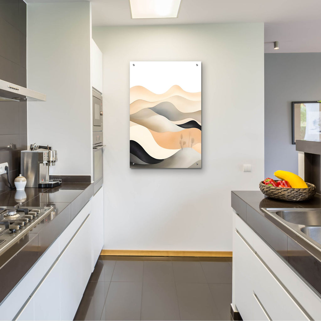 Epic Art 'Black & Beige Landscape 1' by Petals Prints Design, Acrylic Glass Wall Art,24x36