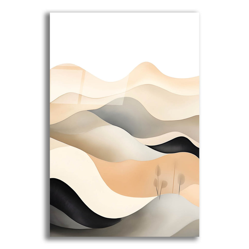 Epic Art 'Black & Beige Landscape 1' by Petals Prints Design, Acrylic Glass Wall Art