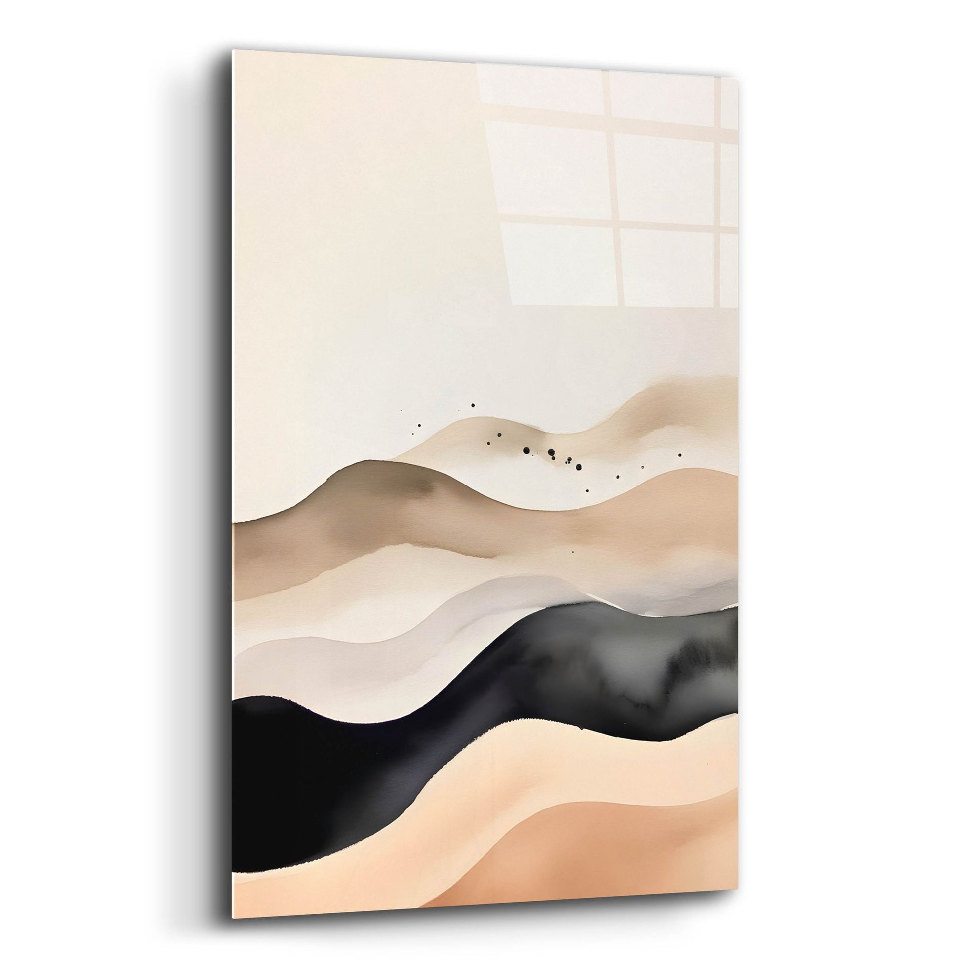 Epic Art 'Black & Beige Landscape 2' by Petals Prints Design, Acrylic Glass Wall Art,12x16