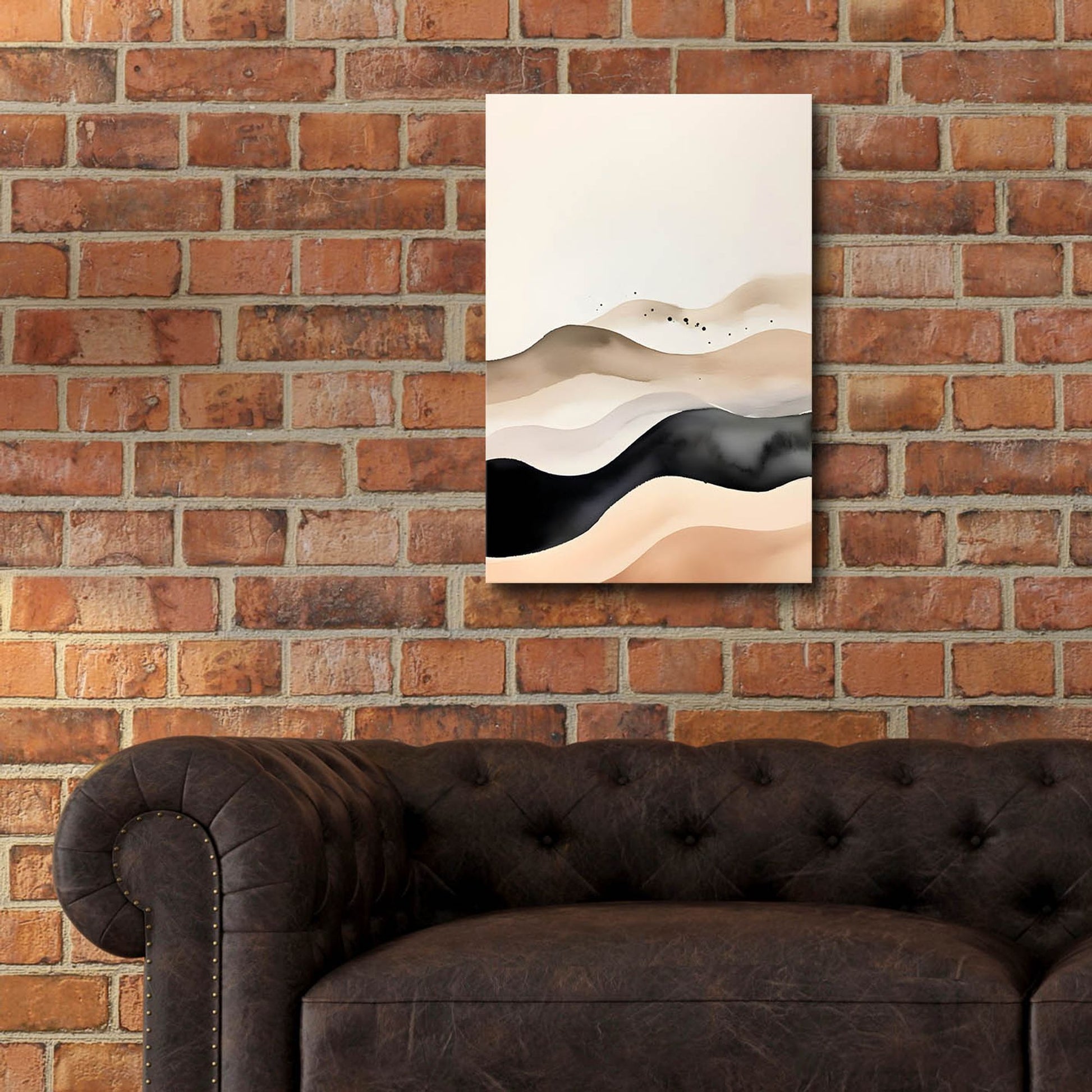 Epic Art 'Black & Beige Landscape 2' by Petals Prints Design, Acrylic Glass Wall Art,16x24