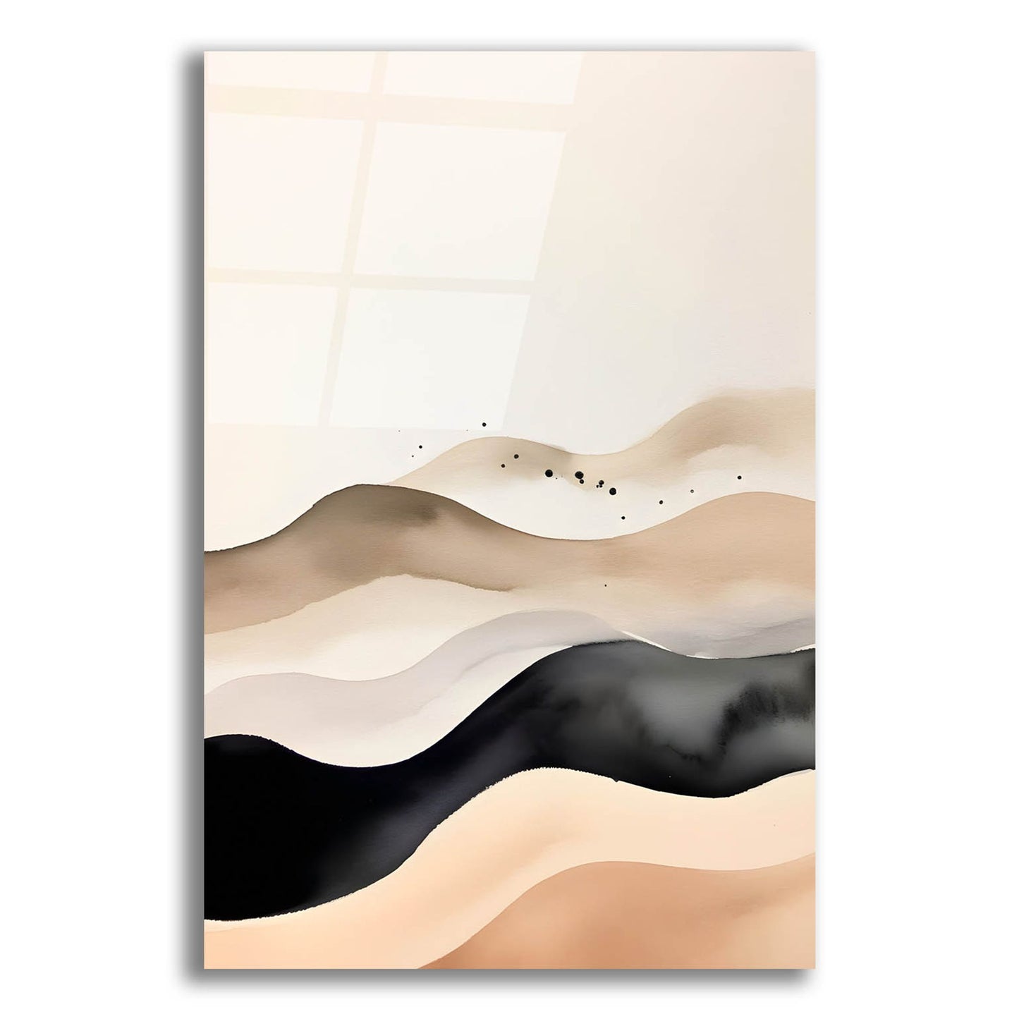 Epic Art 'Black & Beige Landscape 2' by Petals Prints Design, Acrylic Glass Wall Art