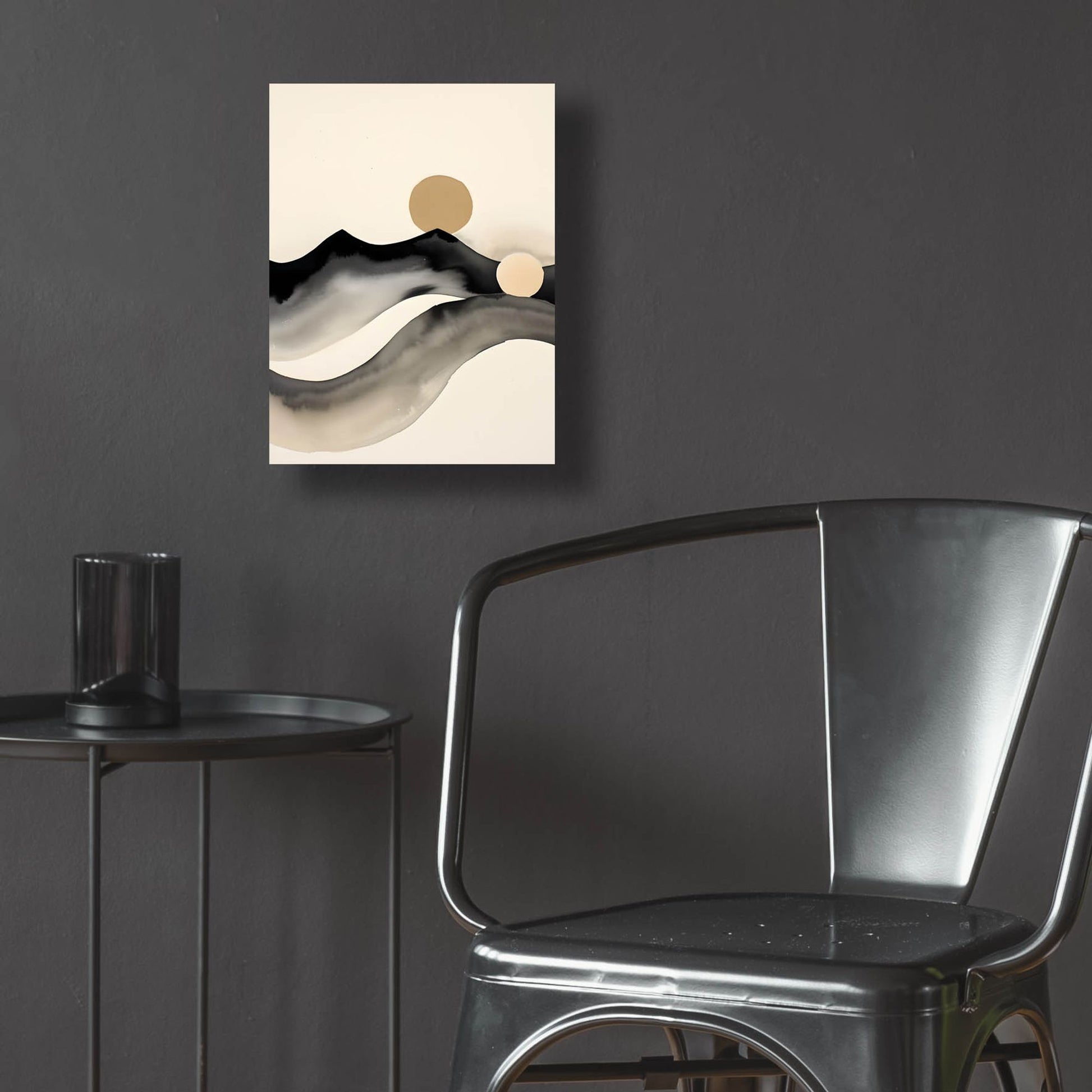 Epic Art 'Black & Beige Landscape 3' by Petals Prints Design, Acrylic Glass Wall Art,12x16