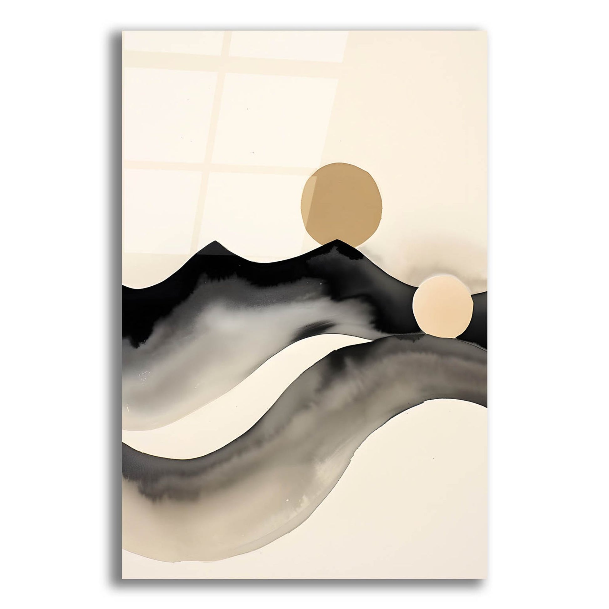 Epic Art 'Black & Beige Landscape 3' by Petals Prints Design, Acrylic Glass Wall Art