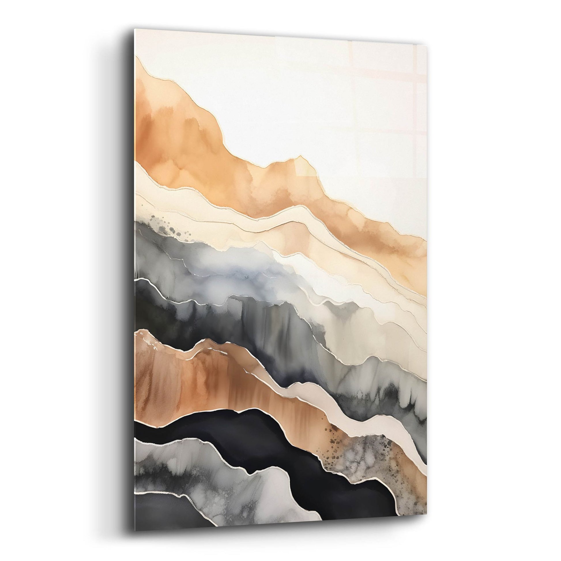 Epic Art 'Black & Beige Landscape 4' by Petals Prints Design, Acrylic Glass Wall Art,12x16