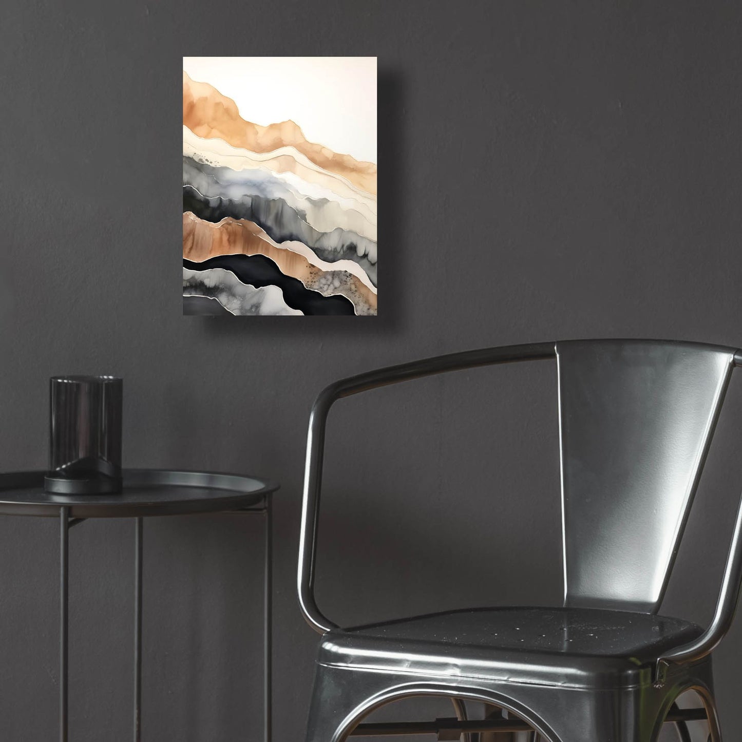 Epic Art 'Black & Beige Landscape 4' by Petals Prints Design, Acrylic Glass Wall Art,12x16