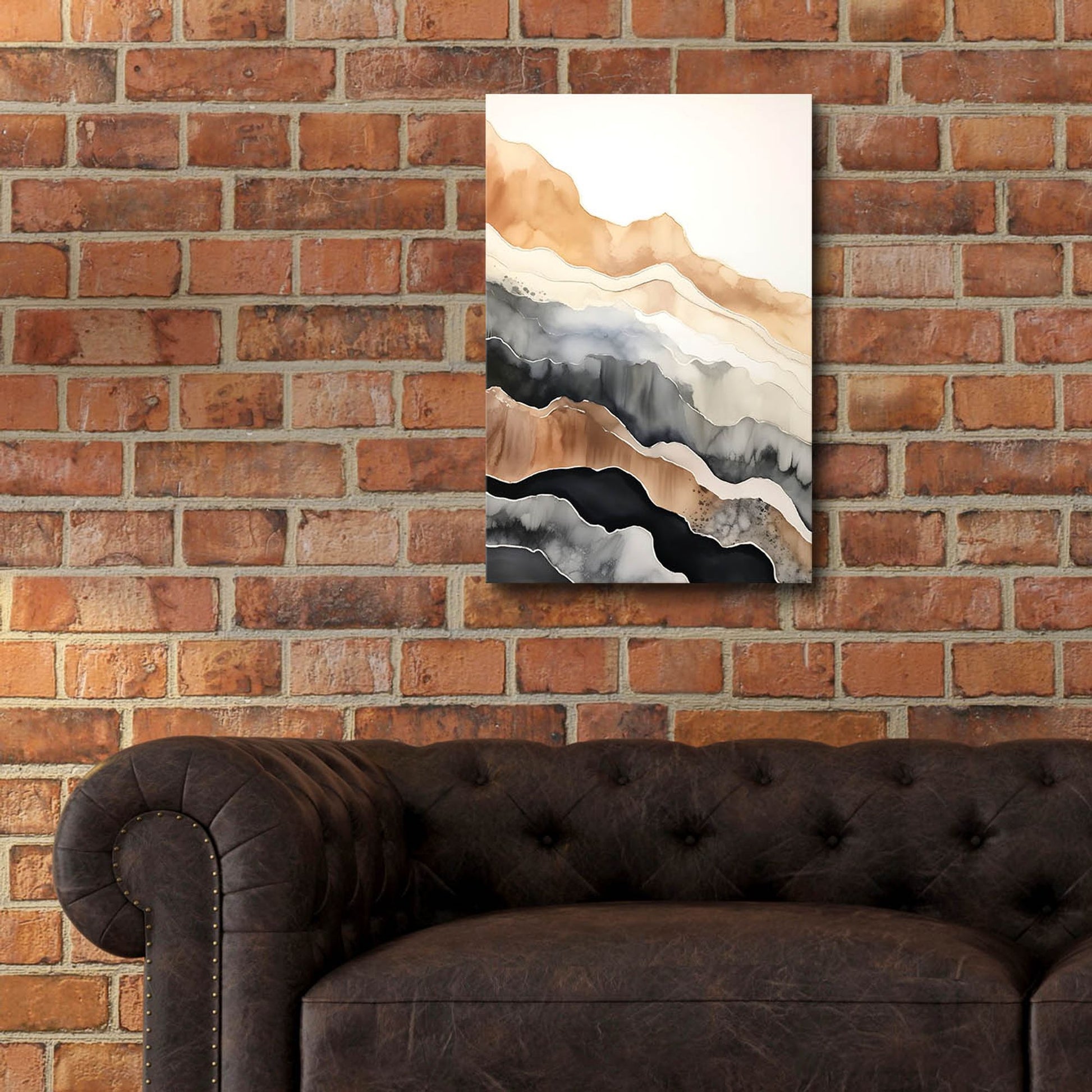 Epic Art 'Black & Beige Landscape 4' by Petals Prints Design, Acrylic Glass Wall Art,16x24