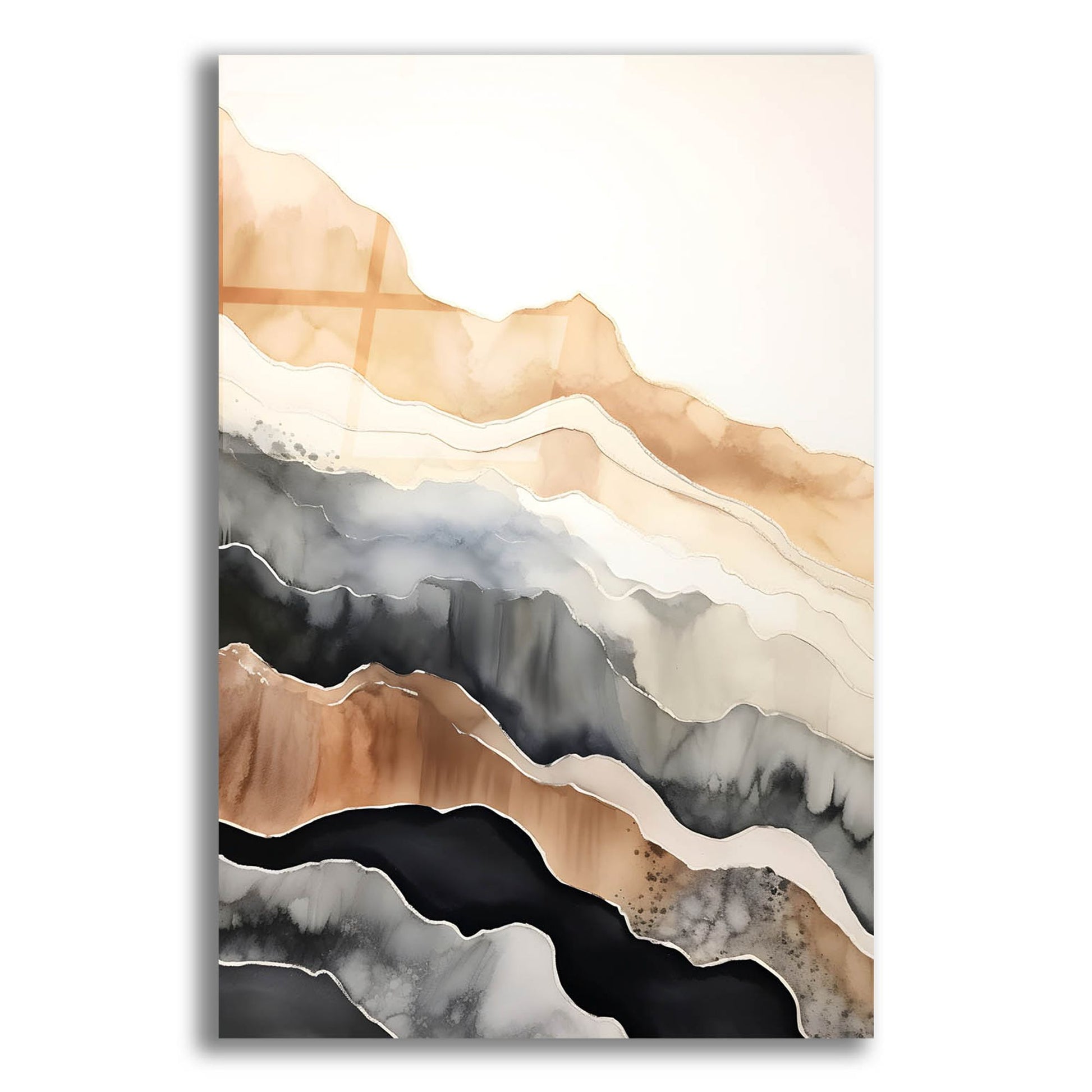 Epic Art 'Black & Beige Landscape 4' by Petals Prints Design, Acrylic Glass Wall Art